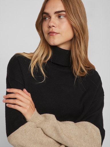 Vila Rollkragenpullover »VIRIL BLOCKING ROLL-NK L/S KNIT TOP-NOOS«, in Colorblock Optik