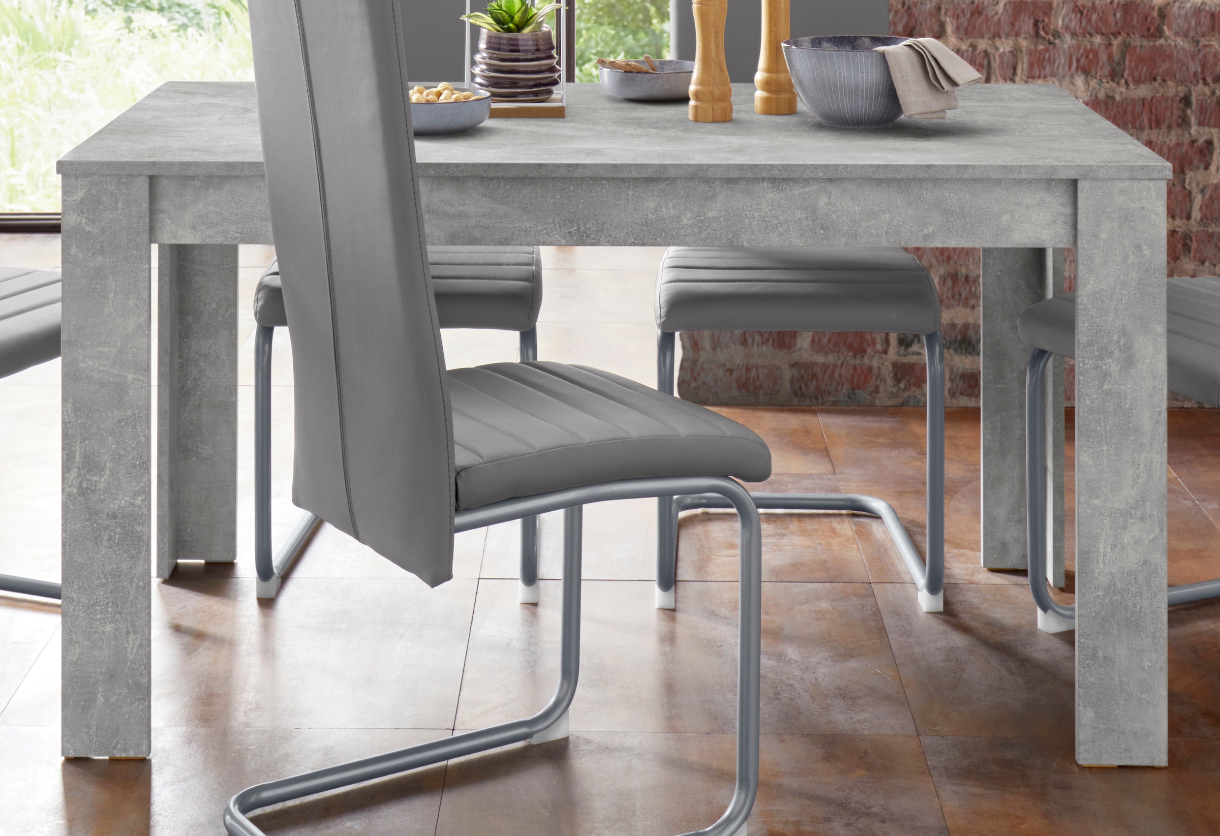 Home affaire Essgruppe »Genua«, (7 tlg.), Tisch - Breite 140 cm + 6 Stühle