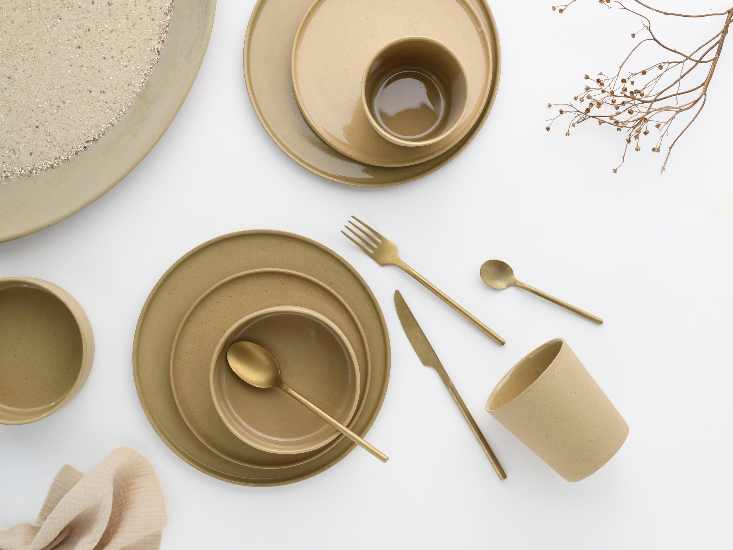 CreaTable Kombiservice »Futuro«, (Set, 8 tlg.), Service, je 2 Speiseteller, Dessertteller, Schalen, Kaffeebecher