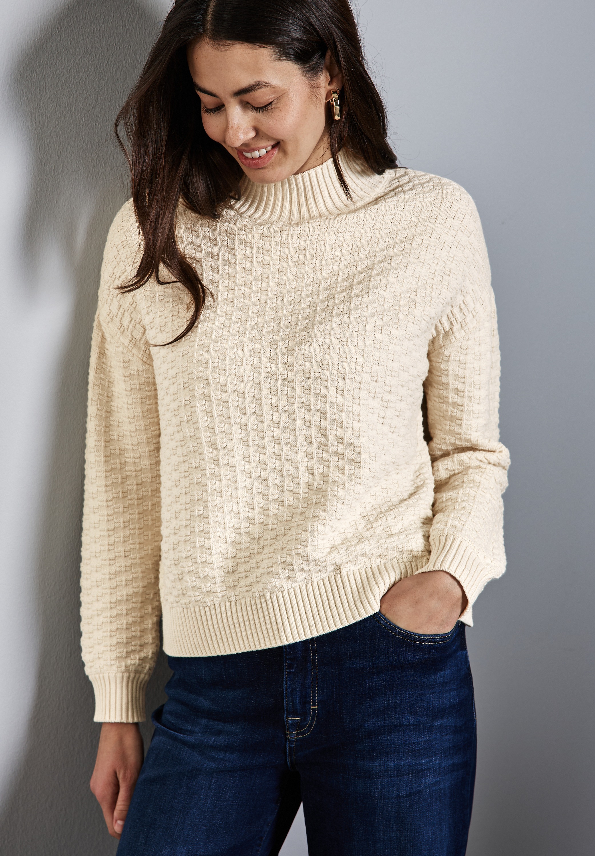 STREET ONE Rollkragenpullover, mit Struktur