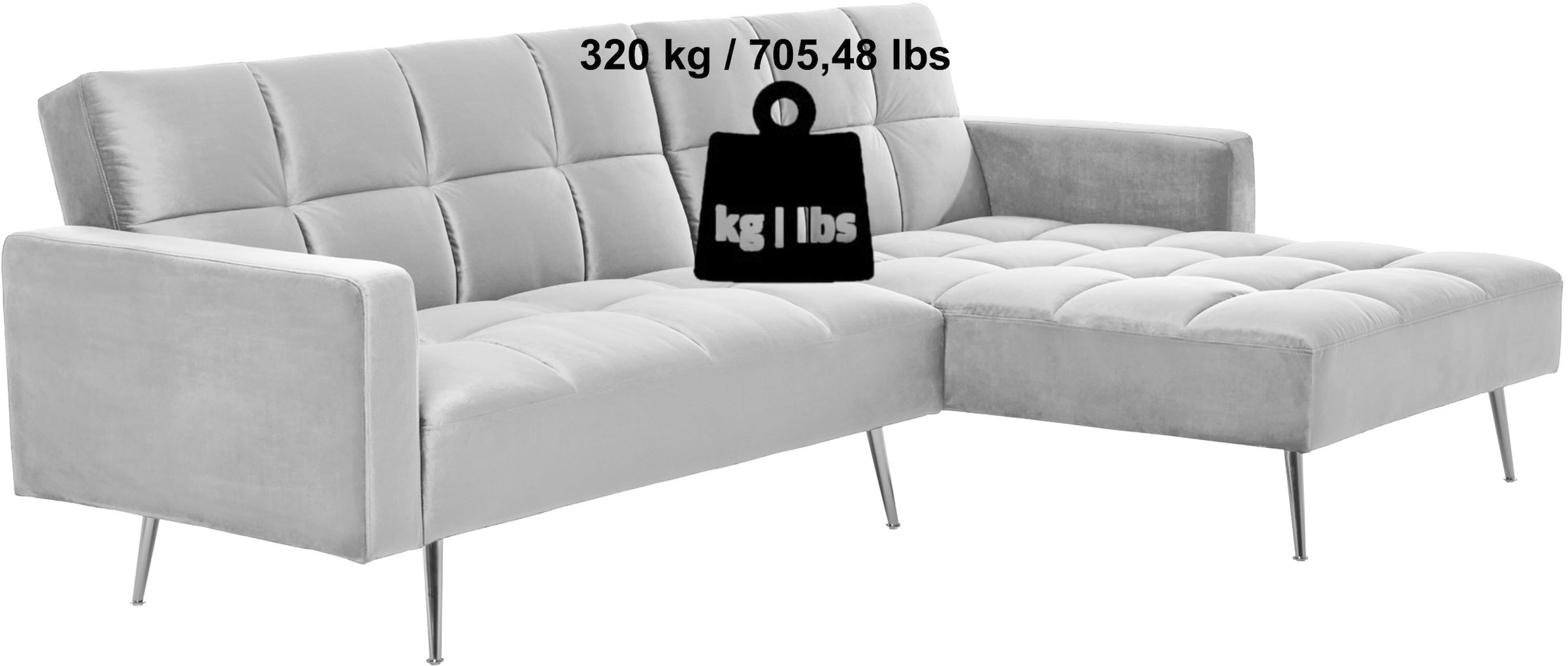 Jahnke Ecksofa »CHILLAX POSH CORNER« mit Schlaffunktion, wechselseitig montierbar, 244 x 150 cm