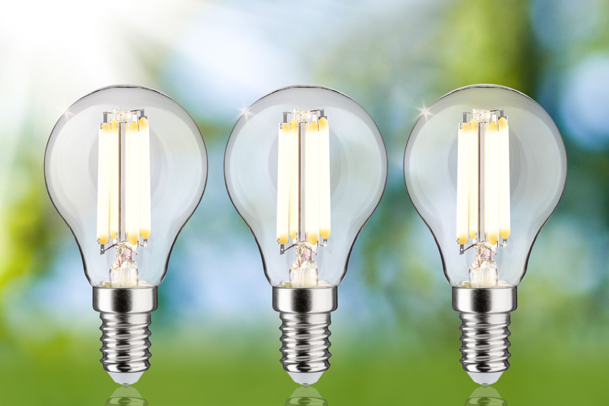 Paulmann LED-Leuchtmittel »Eco-Line Filament 230V LED Tropfen E14 3er-Pack 525lm 2,5W 3000K Klar«, E14, 3 St., Warmweiß