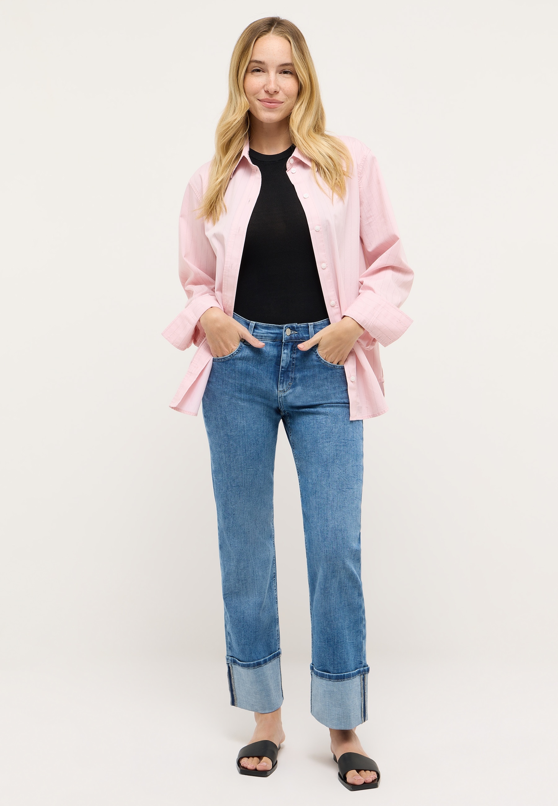 ANGELS Straight-Jeans »LARA TU« mit umgeschlagenem Bein