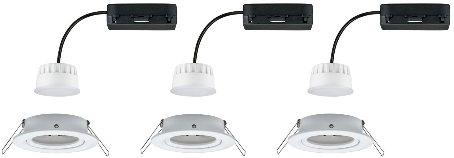 Paulmann LED Einbauleuchte »LED Einbauleuchte Nova Coin rund 84mm 50°«, 3 flammig, Leuchtmittel LED-Modul | LED fest integriert, Memoryfunktion, Farbwechsler, Farbsteuerung, Dimmer, Smart Home