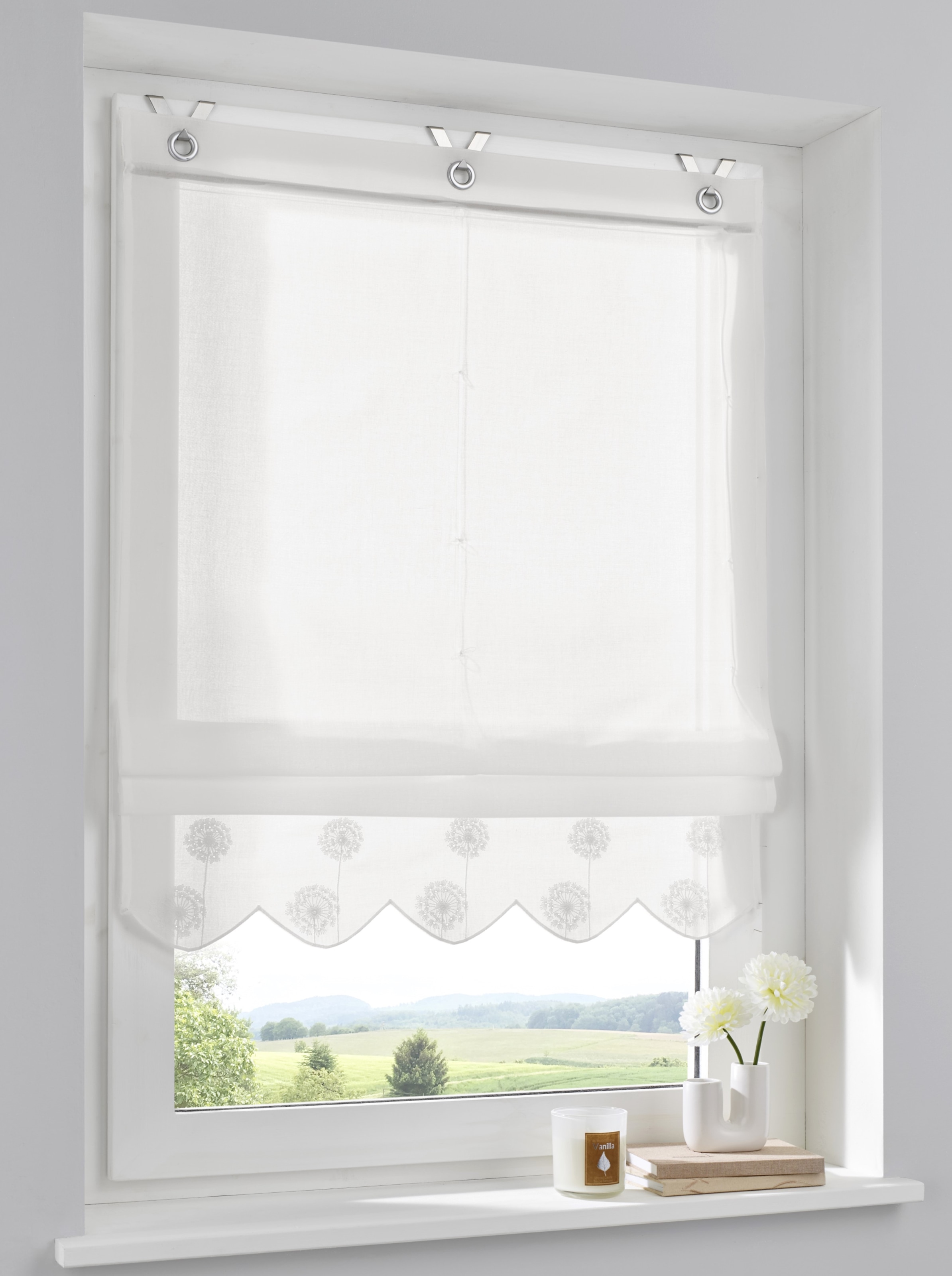 Kutti Raffrollo »Elly« mit Hakenaufhängung ohne Bohren freihängend Baumwoll günstig online kaufen