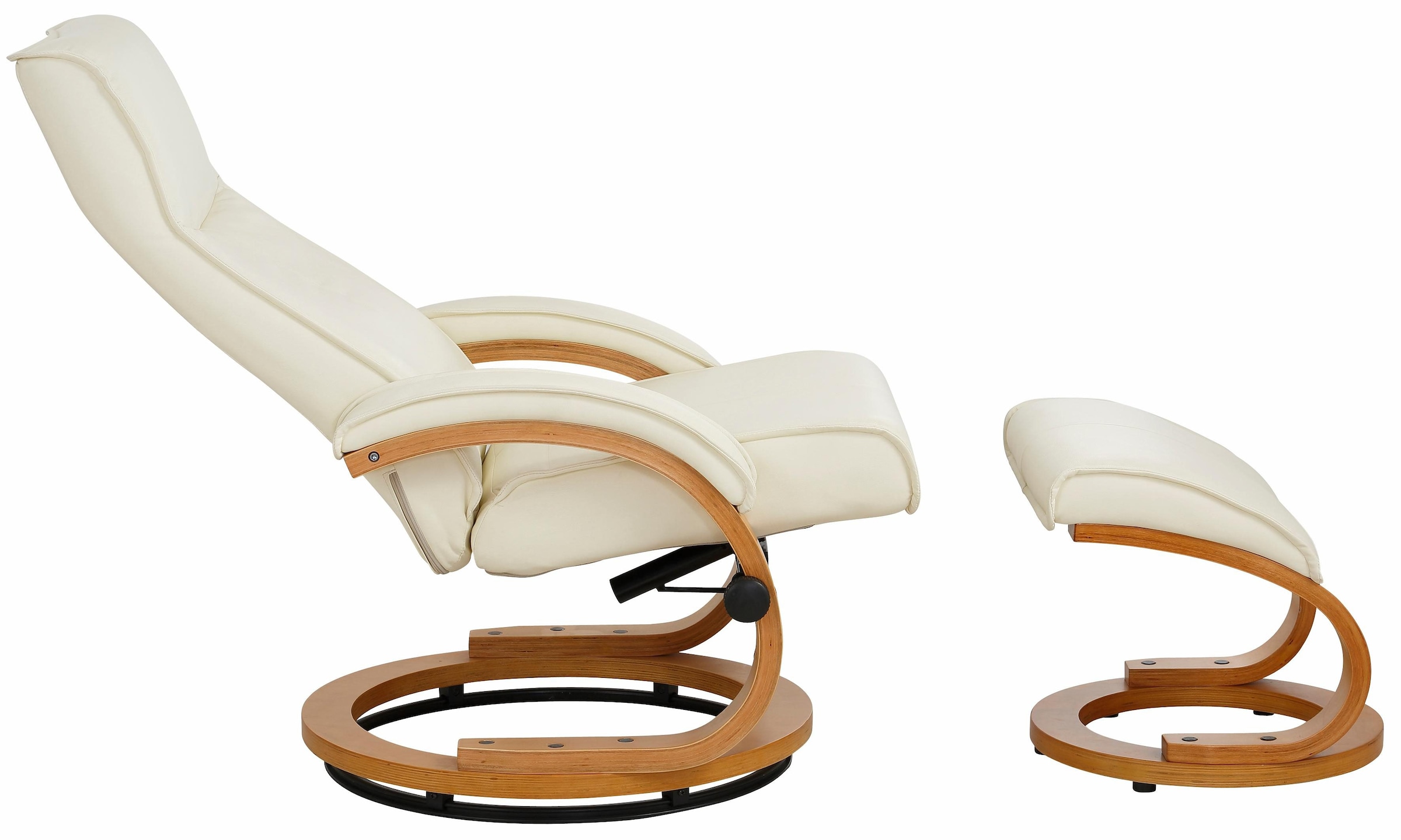 Home affaire Relaxsessel »Paris, TV-Sessel mit Hocker und manueller Liegefunktion«, (Set, 2 St., bestehend aus Sessel und Hocker), Set (Sessel und Hocker), Dreh- und Kippfunktion, NaturLEDER®