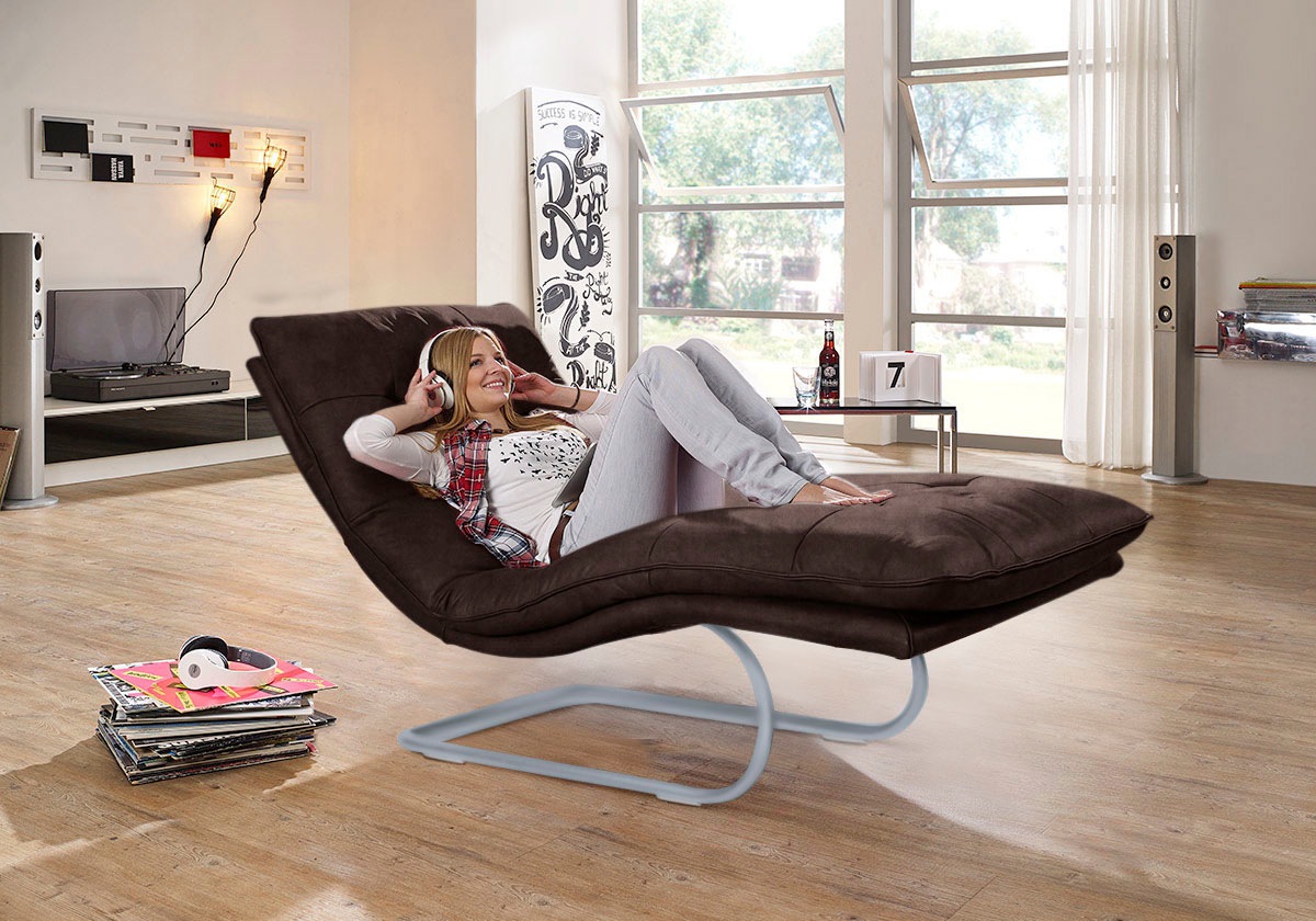 W.SCHILLIG Relaxliege »daily dreams«, in Waffelkissen-Optik, wahlweise mit Motor, silber matt, in 2 Breiten