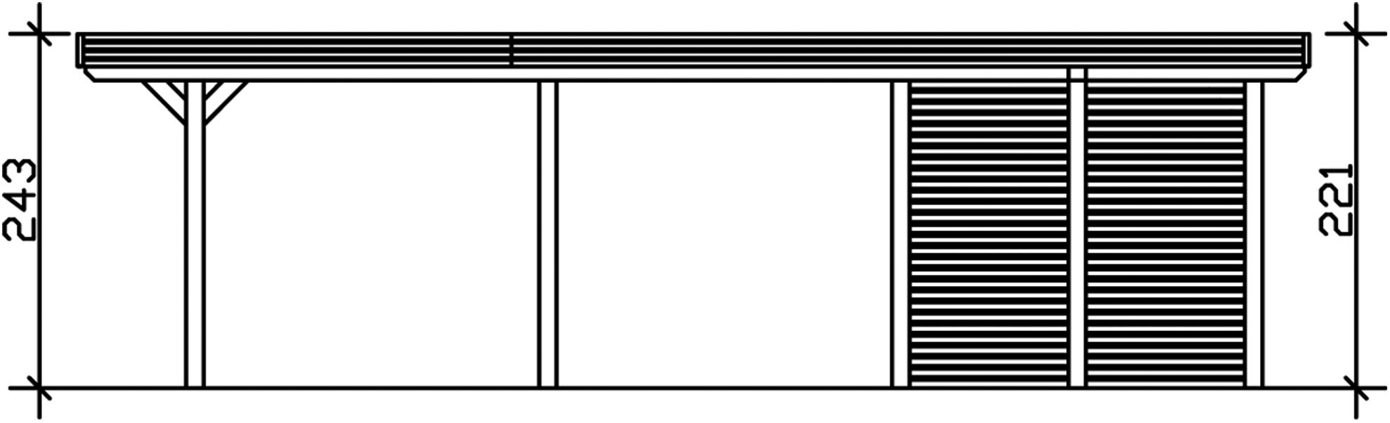 Skanholz Einzelcarport »Spessart«, Holz, 291 cm, Anthrazit