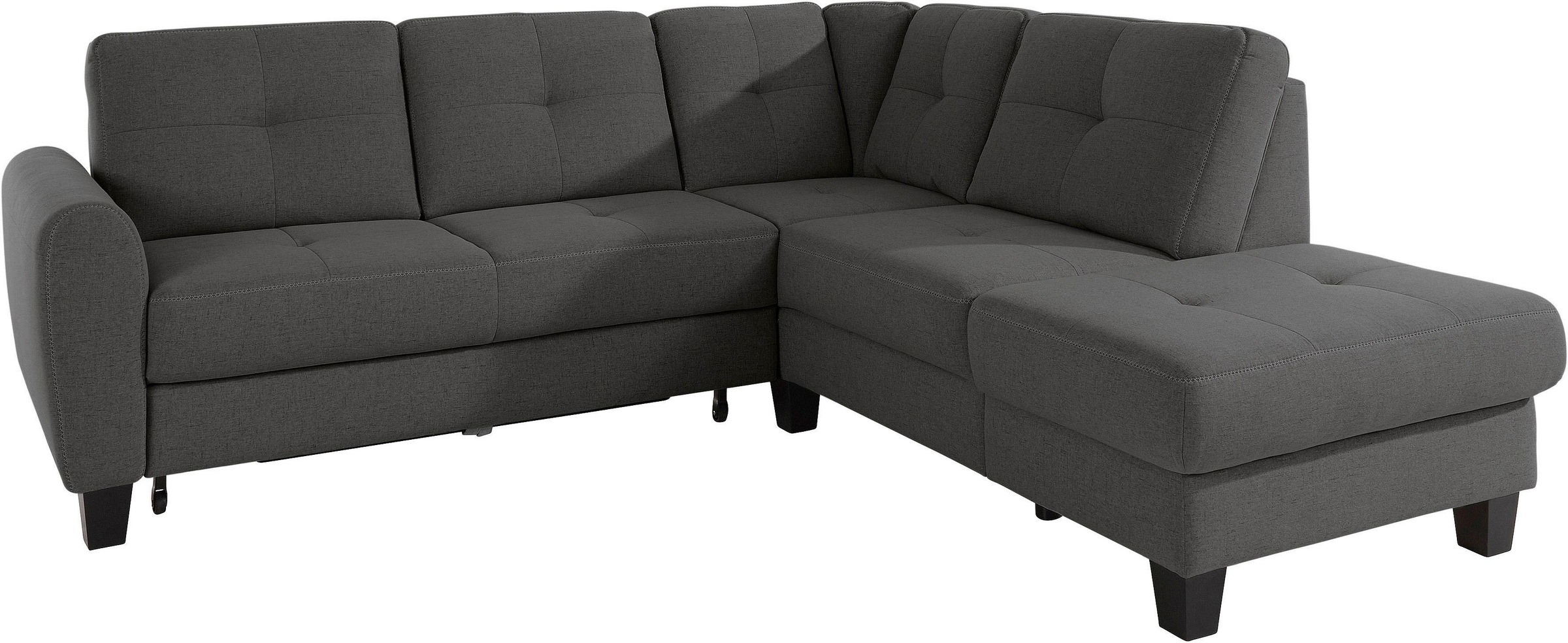 sit&more Ecksofa »Varese L-Form«, mit Federkern, wahlweise mit Bettfunktion und Stauraum