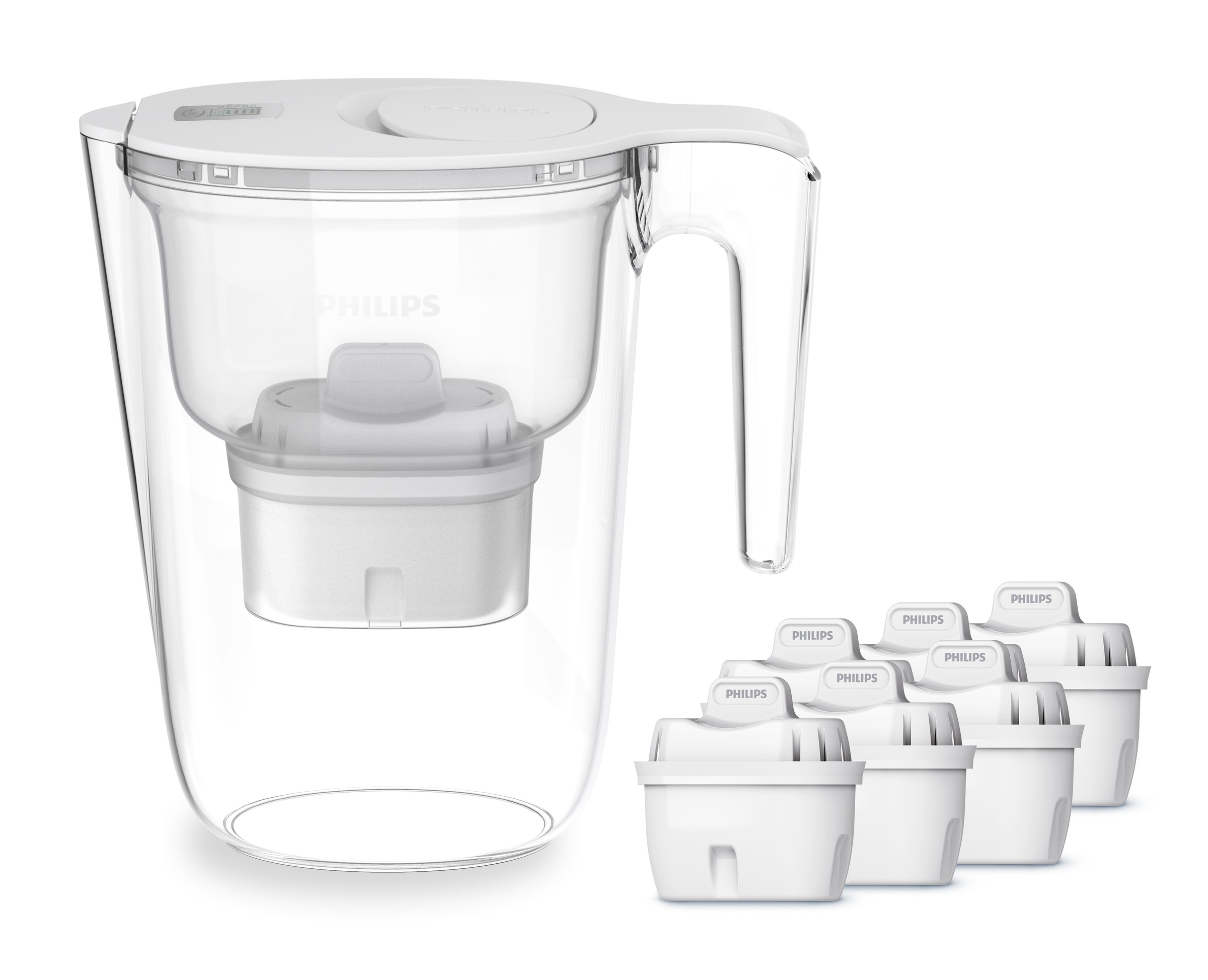 Philips Wasserfilter »hilips Wasserfilter-Kanne 2,6L weiß inkl. 6 Filterkar günstig online kaufen
