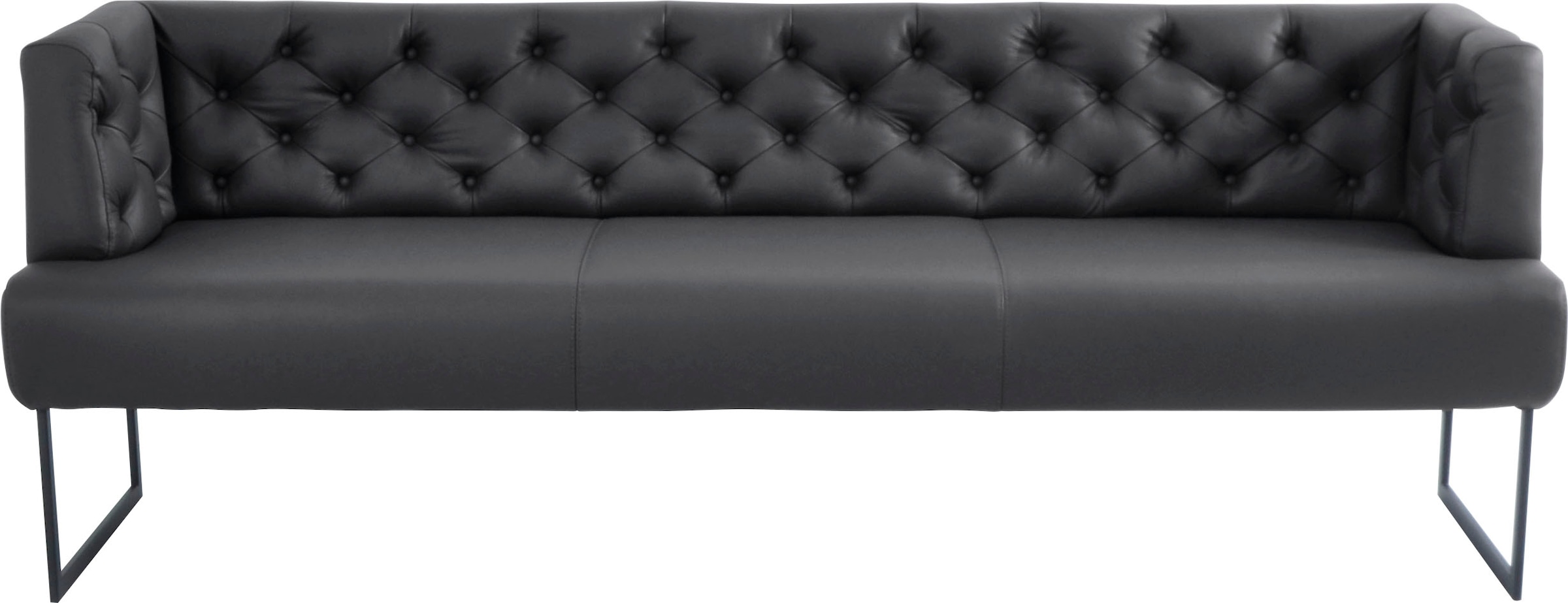 K+W Komfort & Wohnen Polsterbank »Creso«, im modernen Chesterfield-Look, mit schwarzen Kufenfüßen