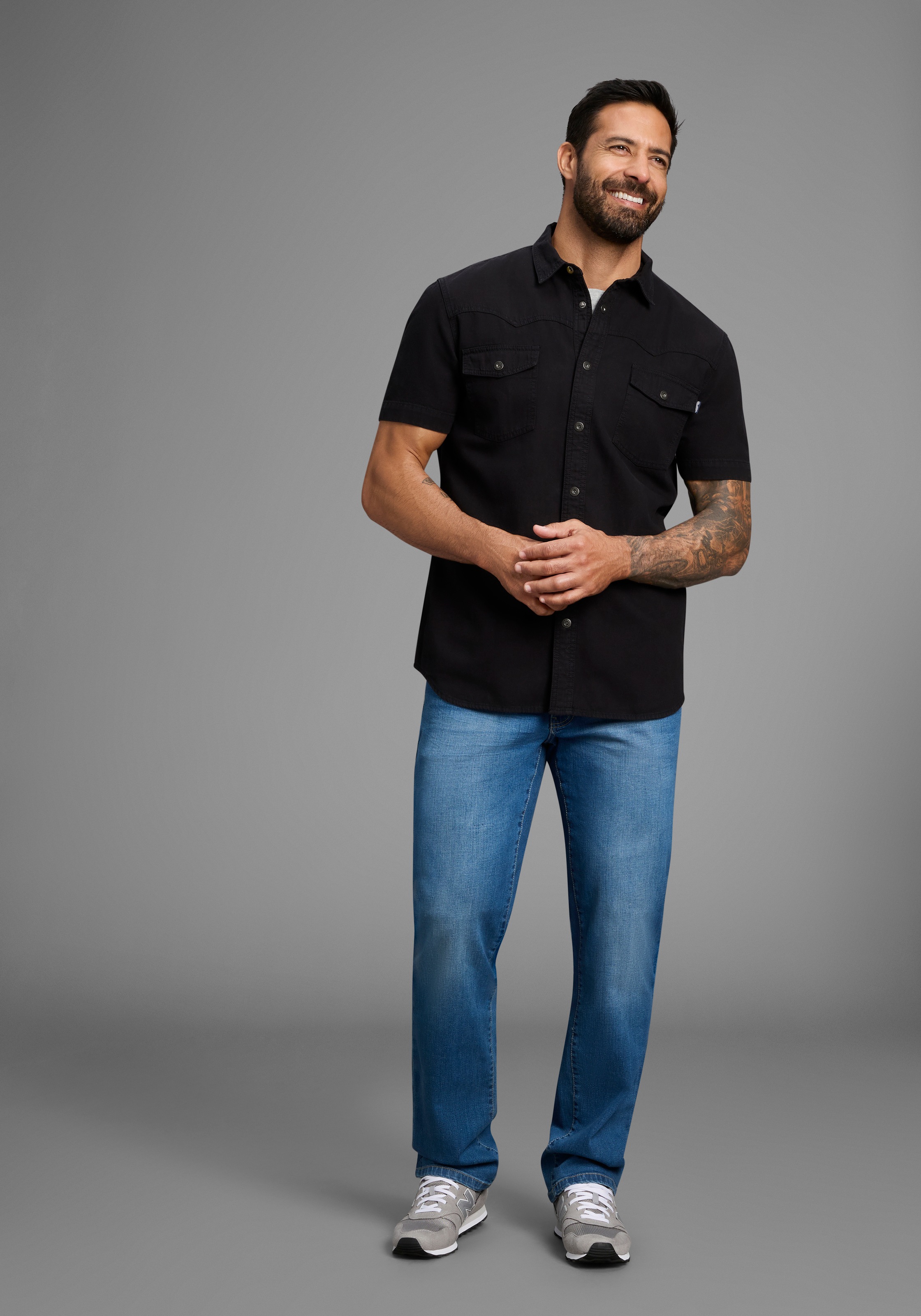 Arizona Jeanshemd, Kurzarm im Western Stil