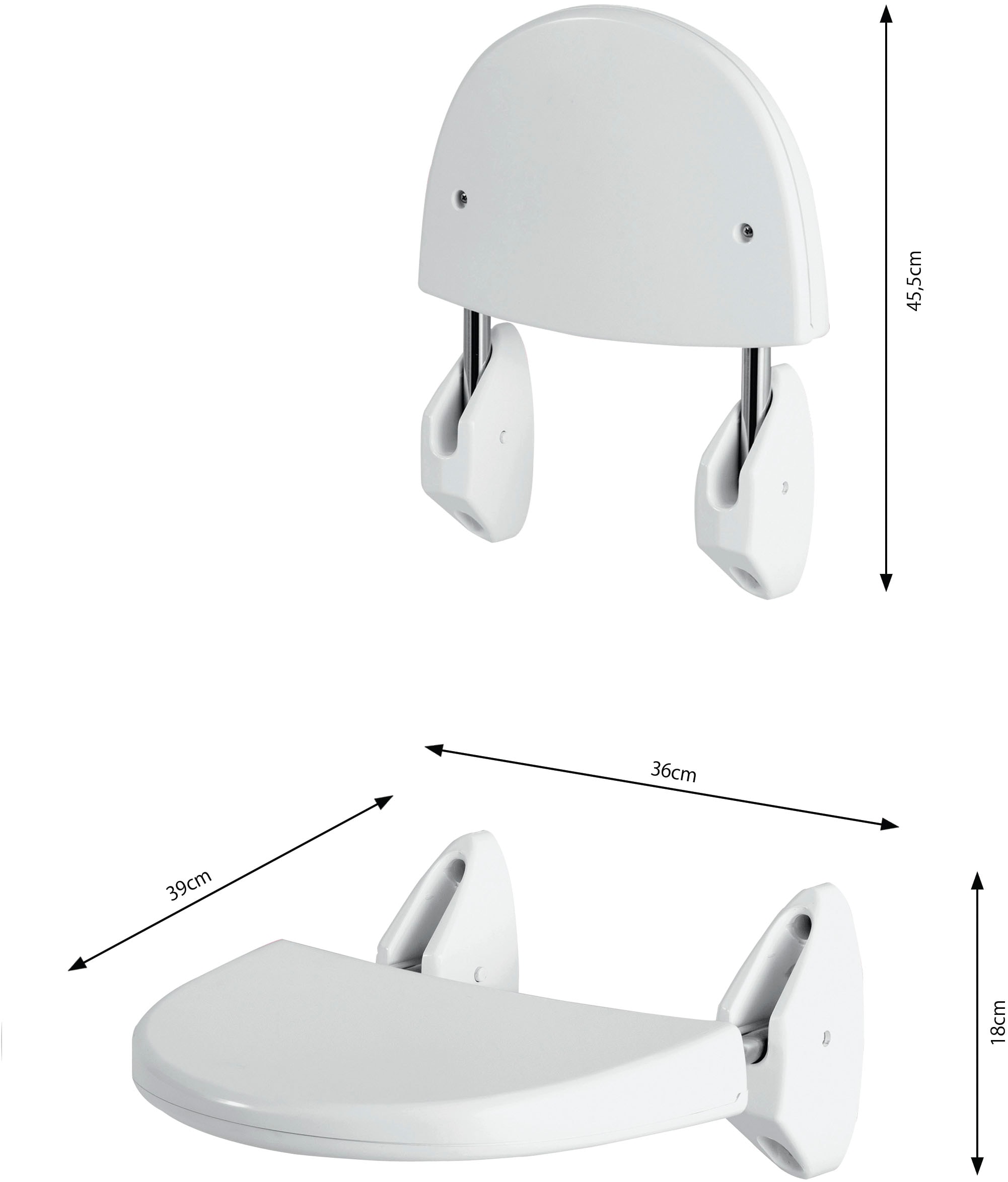 Bischof Duschklappsitz »Wandbefestigung«, belastbar bis 120 kg