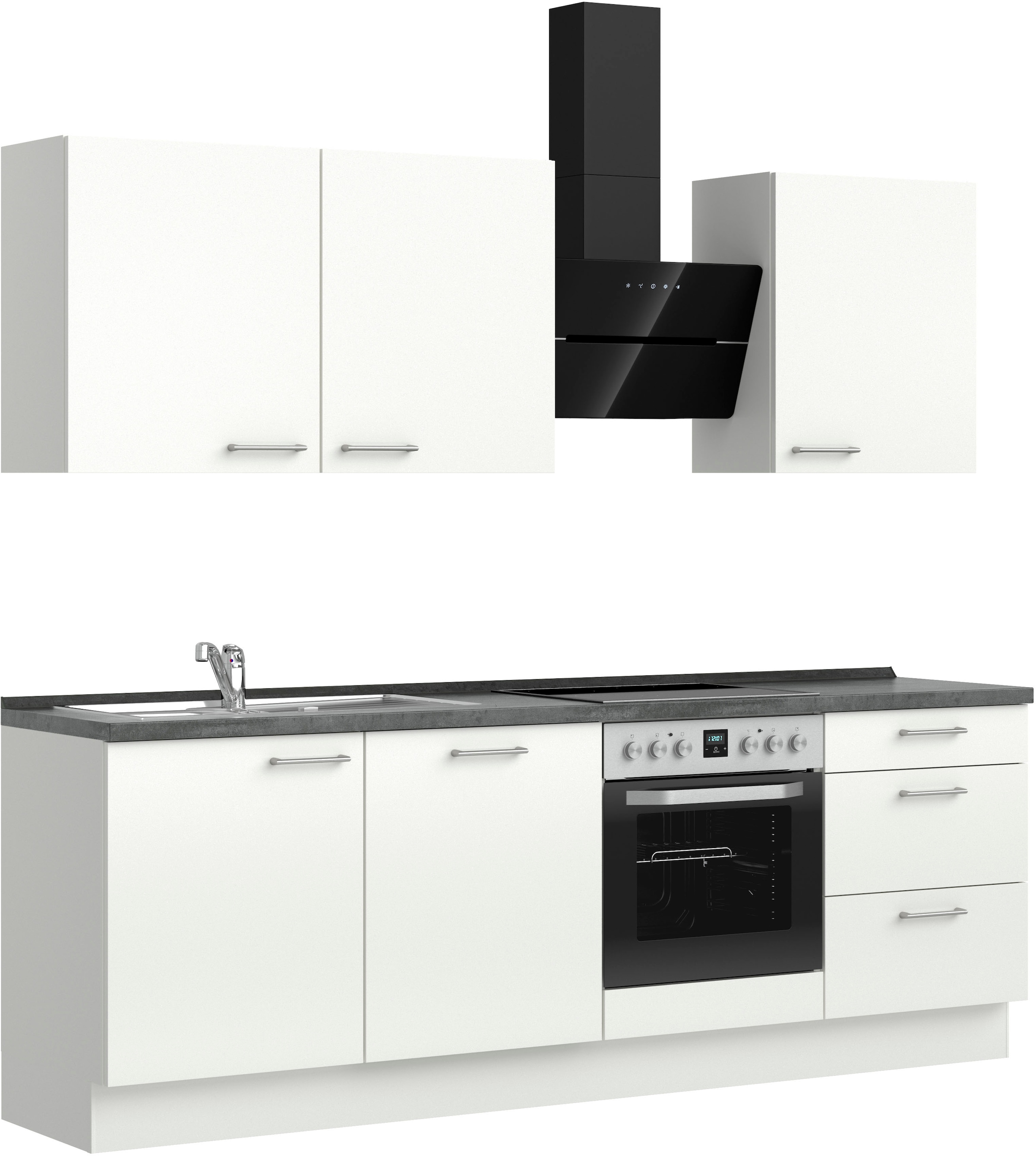 nobilia® Küchenzeile »"Laser II"«, vormontiert, Ausrichtung wählbar, Breite 240 cm, wahlw. mit E-Geräten