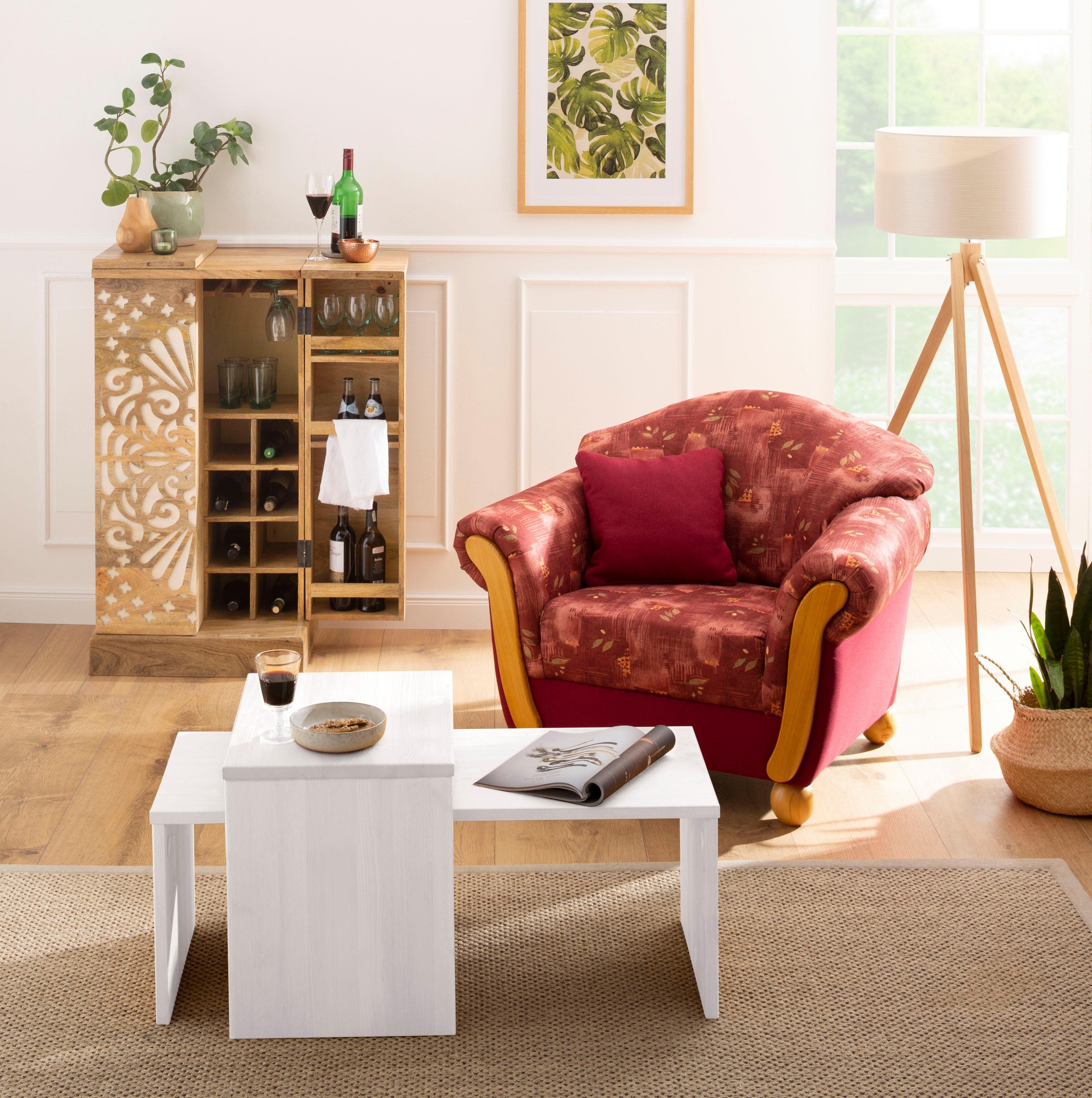 Home affaire Couchtisch »Leinz« Set, 2 Stk. tlg. aus Kiefer, Tischplatten i günstig online kaufen