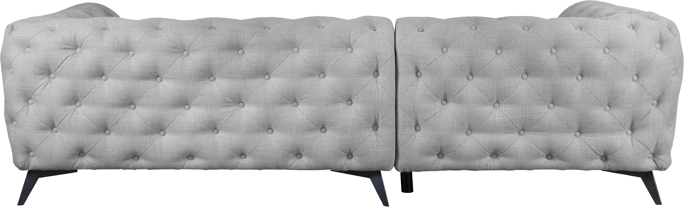 Leonique Chesterfield-Sofa »Ecksofa GLYNIS L-Form mit Wellenunterfederung, Maße B/T/H 264/204/75cm«, aufwändige Knopfheftung, moderne Chesterfield Optik, Fußfarbe wählbar
