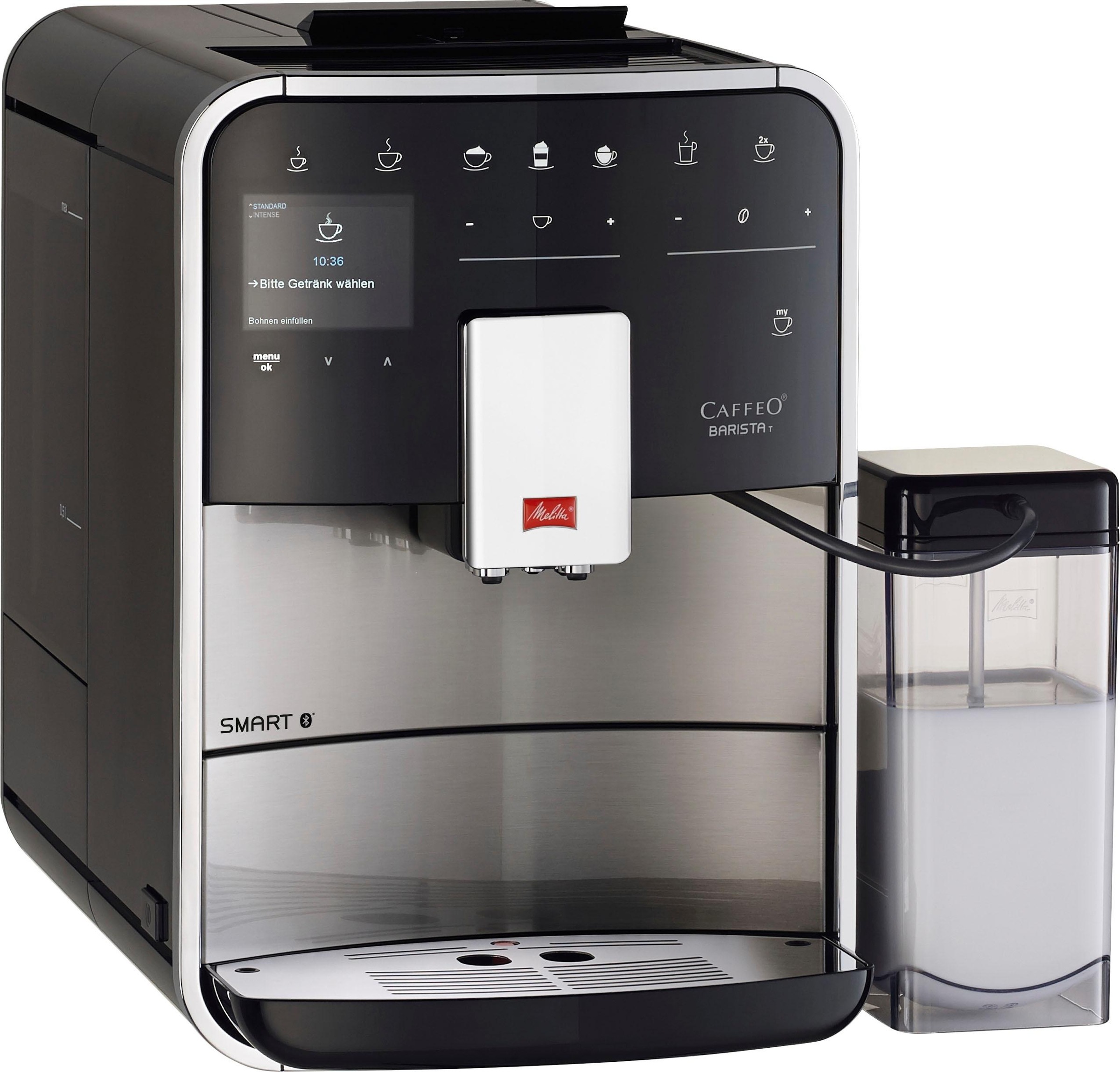 Melitta Kaffeevollautomat »Barista T Smart® F 84/0-100, Edelstahl«, Hochwertige Front aus Edelstahl, 4 Benutzerprofile & 18 Kaffeerezepte