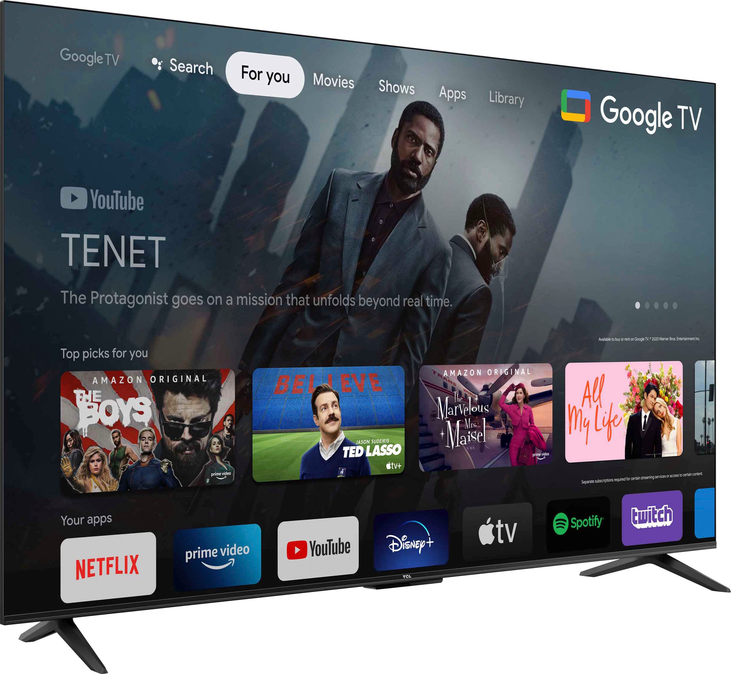 TCL LED-Fernseher »65P631X1«, 4K Ultra HD, Android TV-Google TV-Smart-TV, HDR10, 60Hz Motion Clarity, Metallgehäuse