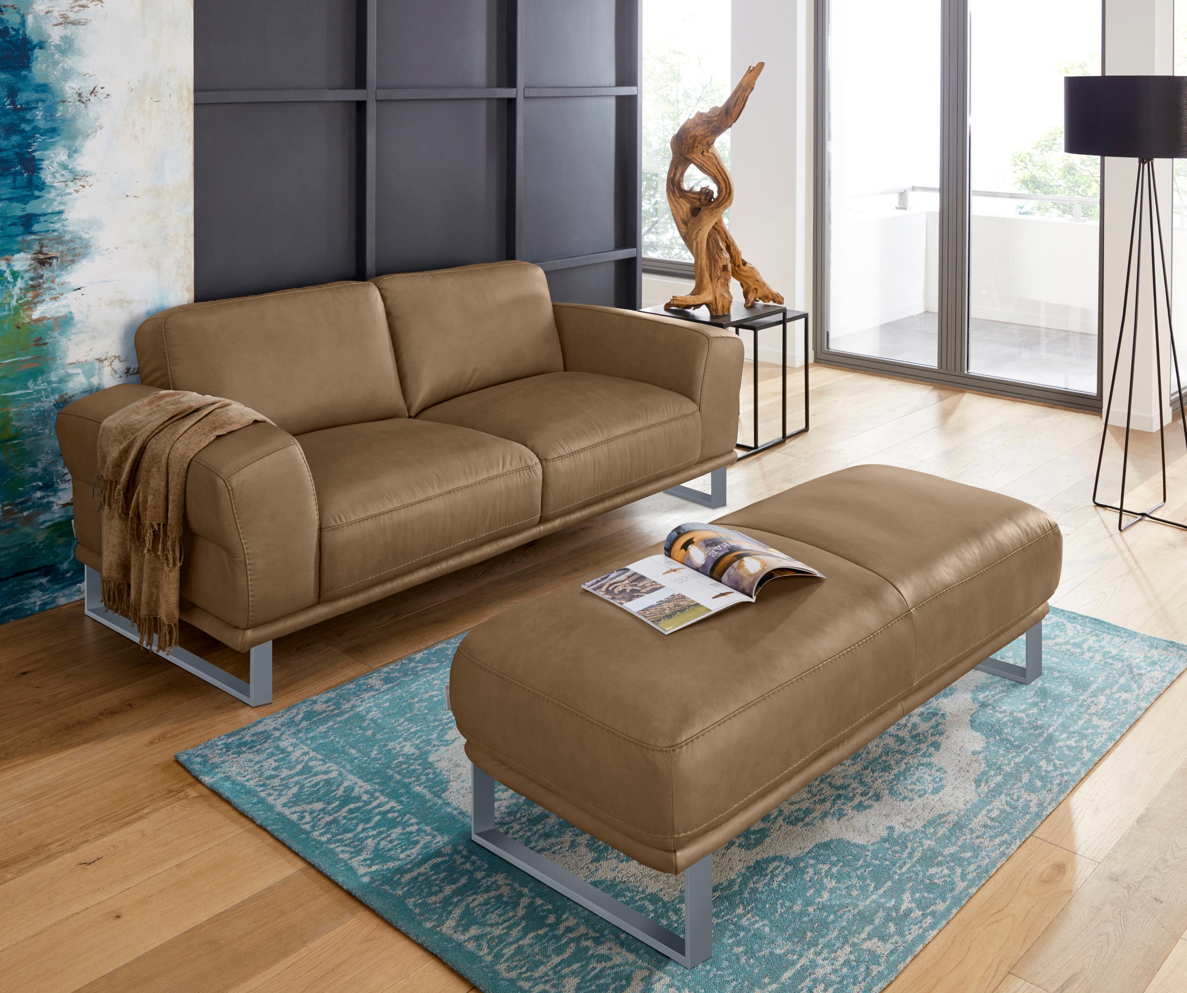 W.SCHILLIG 2-Sitzer »montanaa«, mit Metallkufen in Silber matt, Breite 192 cm