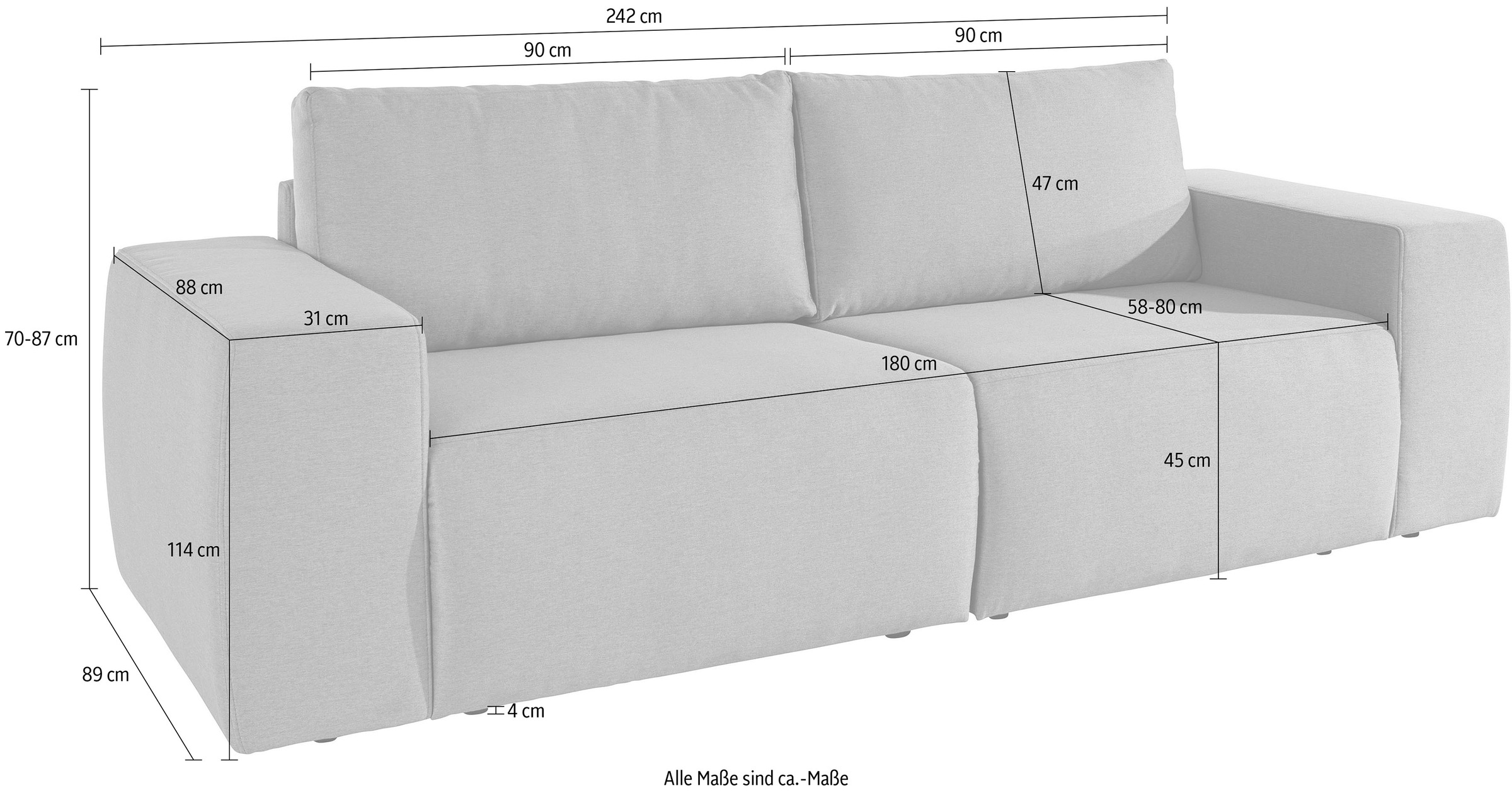 Big-Sofa kaufen by Wolfgang Joop geradlinig LOOKS komfortabel Rechnung »LooksII«, und auf