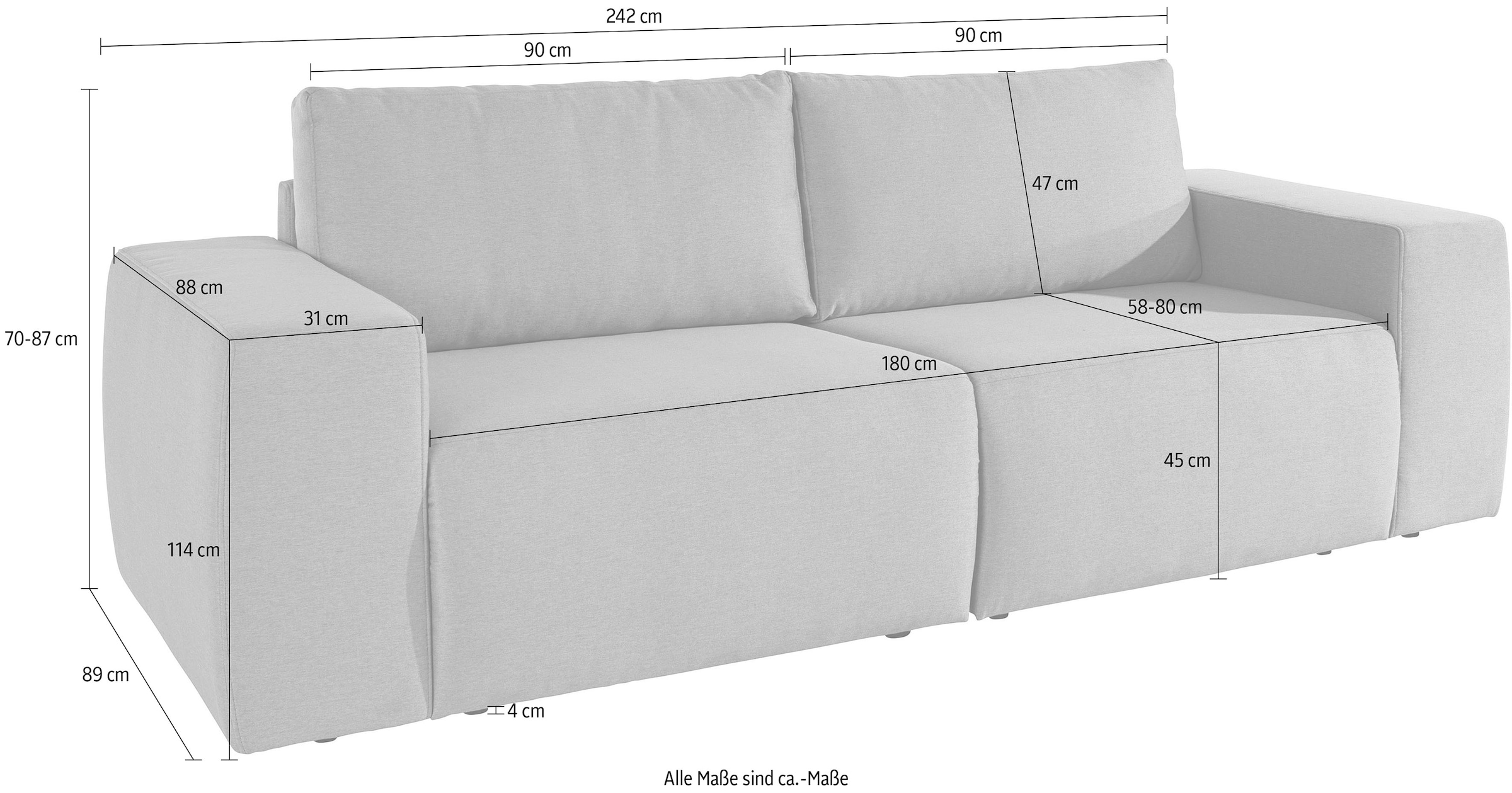 LOOKS by Wolfgang Joop Big-Sofa »LooksII«, geradlinig und komfortabel auf  Rechnung kaufen