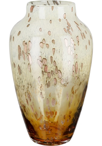 Tischvase »Ambrosio, Dekovase«, (1 St.), Vase aus Glas, mit Tupfen und goldfarbenem...