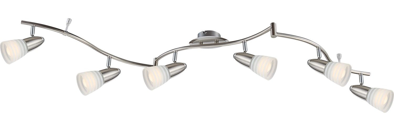 GLOBO LIGHTING LED Deckenstrahler »CALEB«, Leuchtmittel E14 | Leuchtmittel wechselbar, Deckenspot, Glas opal, beweglich, Flur, Wohnzimmer