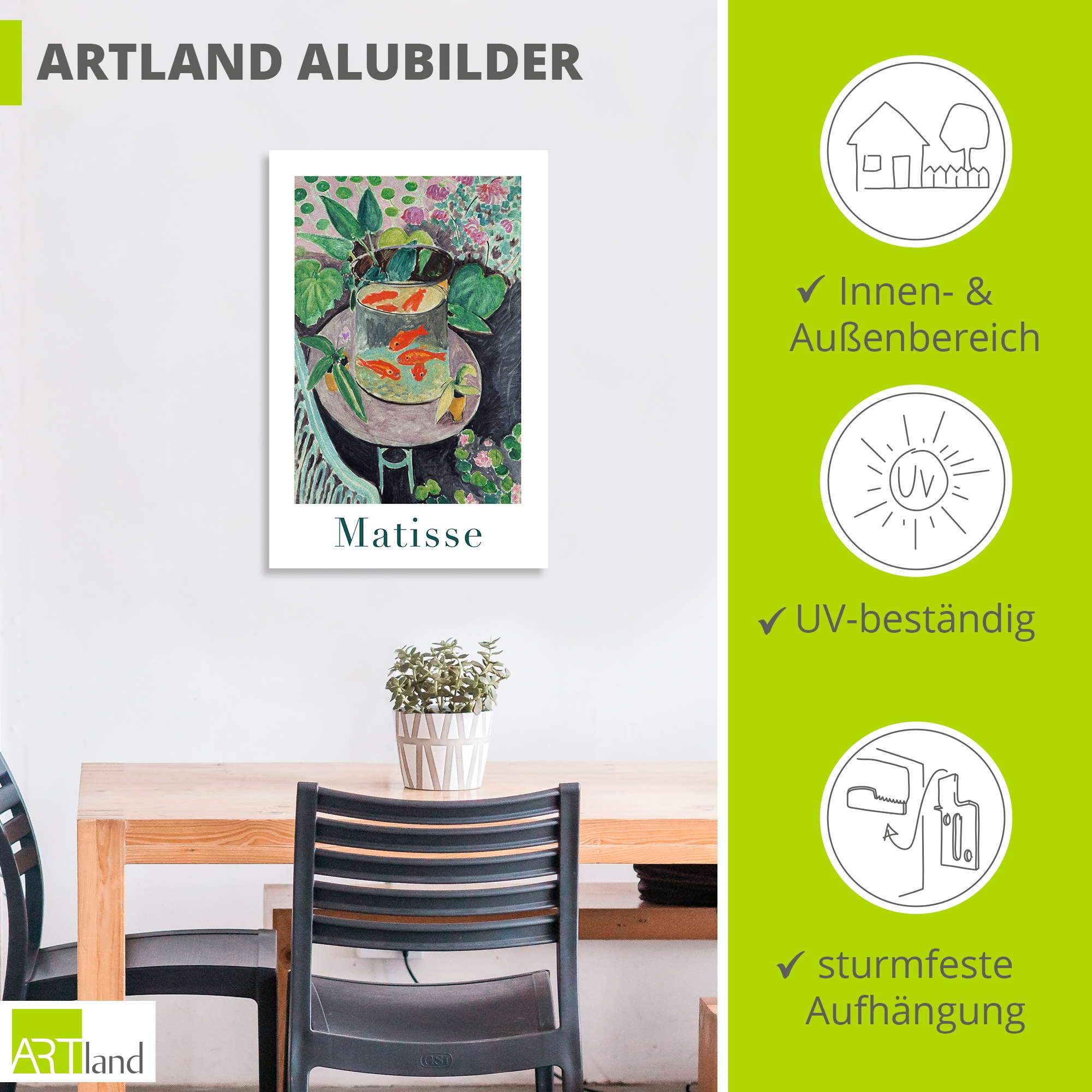 Artland Wandbild »Die Goldfische. 1911« Fisch 1 Stk. tlg. als Alubild, Leinwandbild, Poster, Wandaufkleber in verschied. Größen