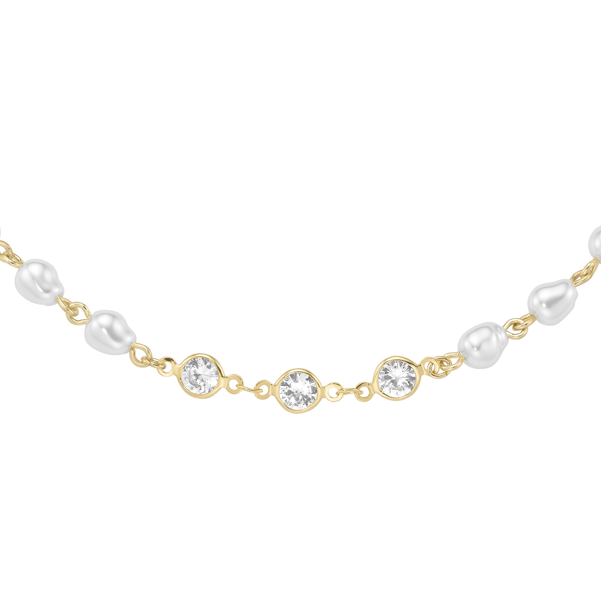 Firetti Collier »Schmuck Geschenk Halsschmuck Halskette« mit Kristallstein - mit Kunststoffperle