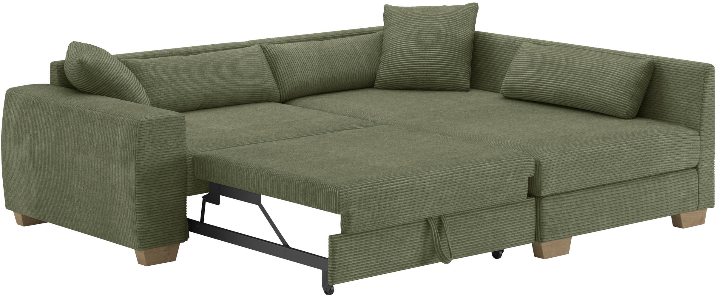 Mr. Couch Ecksofa »Helena L-Form, bis 140 kg belastbar«, mit Taschenfederkern, wahlweise mit Bettfunktion
