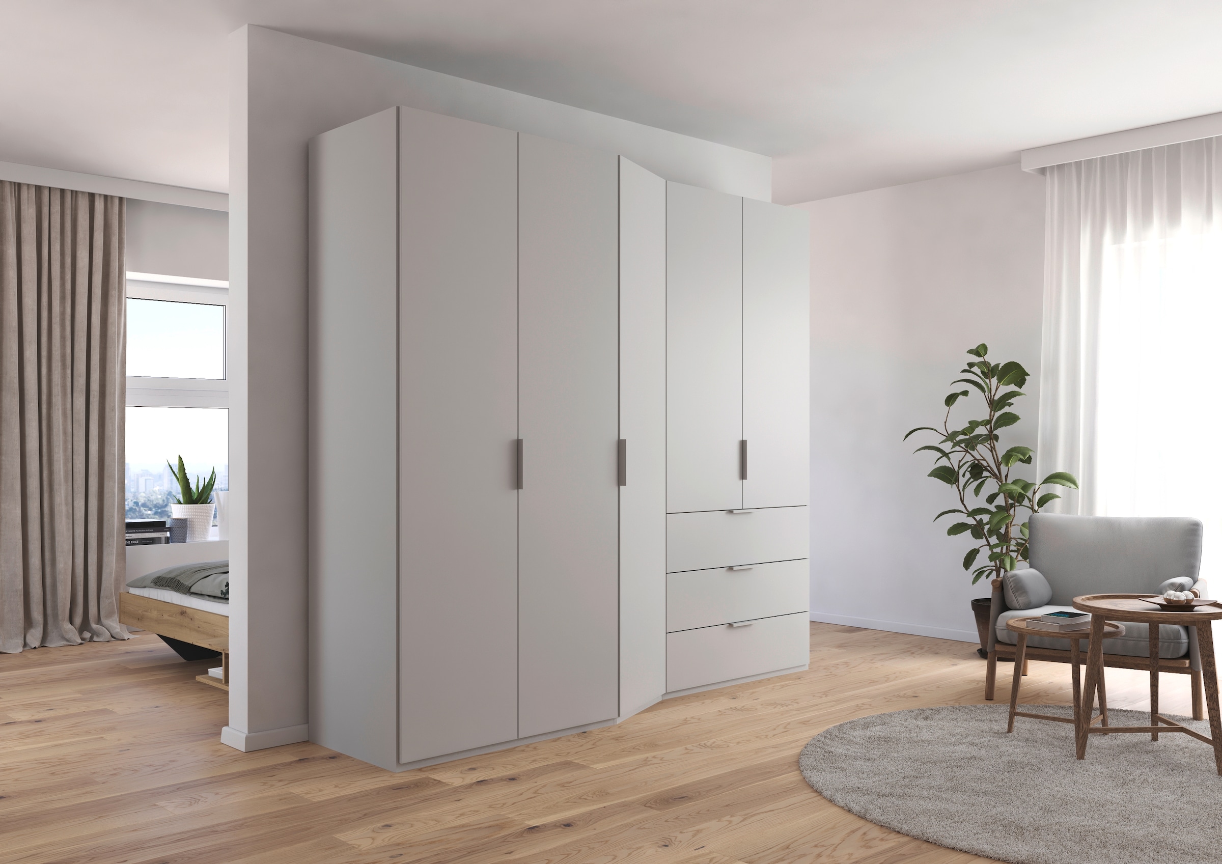 rauch Drehtürenschrank »Kleiderschrank Schrank Garderobe Wäscheschrank WAVE«, in 2 unterschiedlichen Tiefen, mit Soft-Close Funktion MADE IN GERMANY