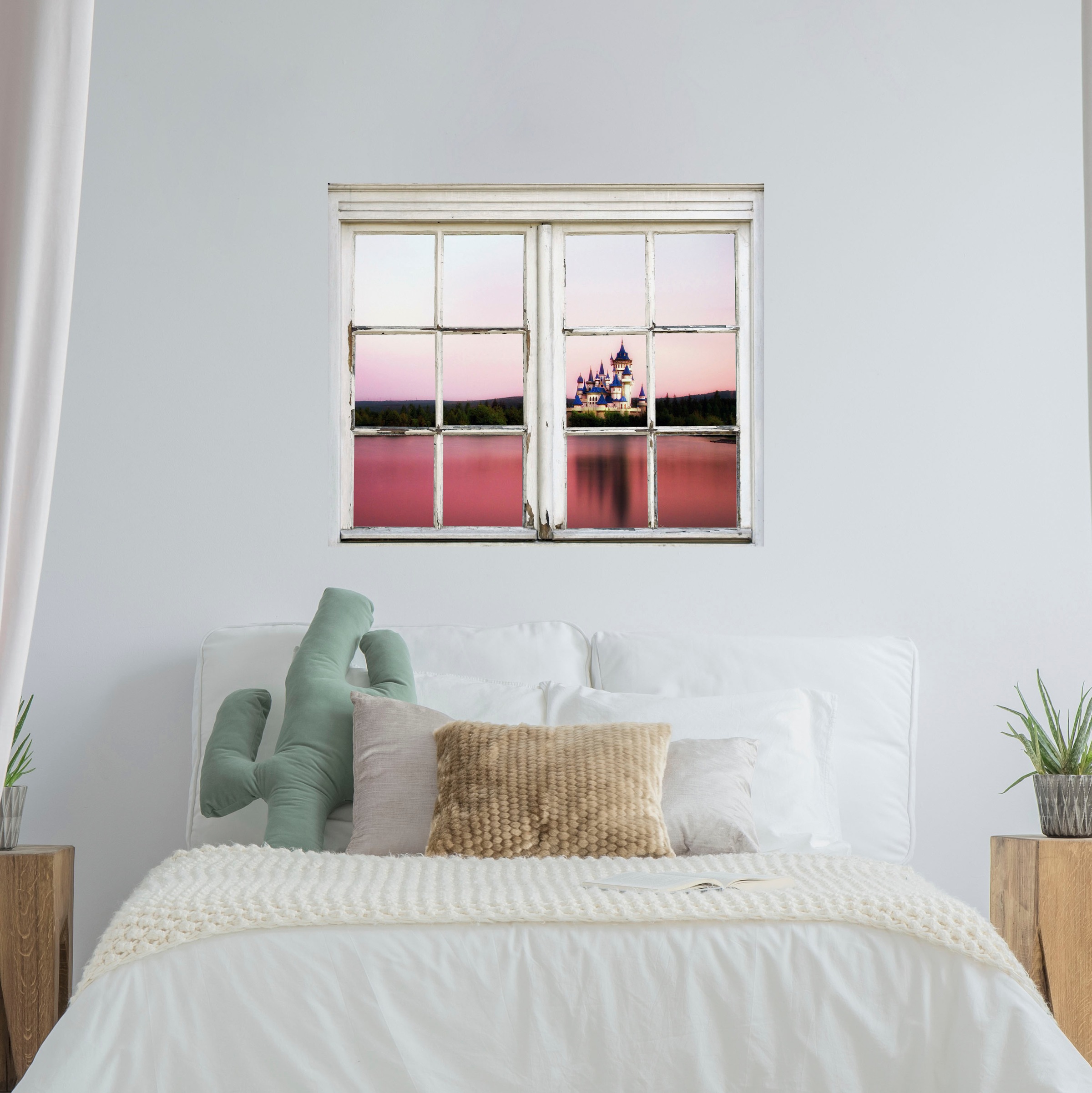 queence Wandsticker »Schloss am Meer«, Wandsticker, Wandbild, selbstklebend, Schloss, Meer, Wasser