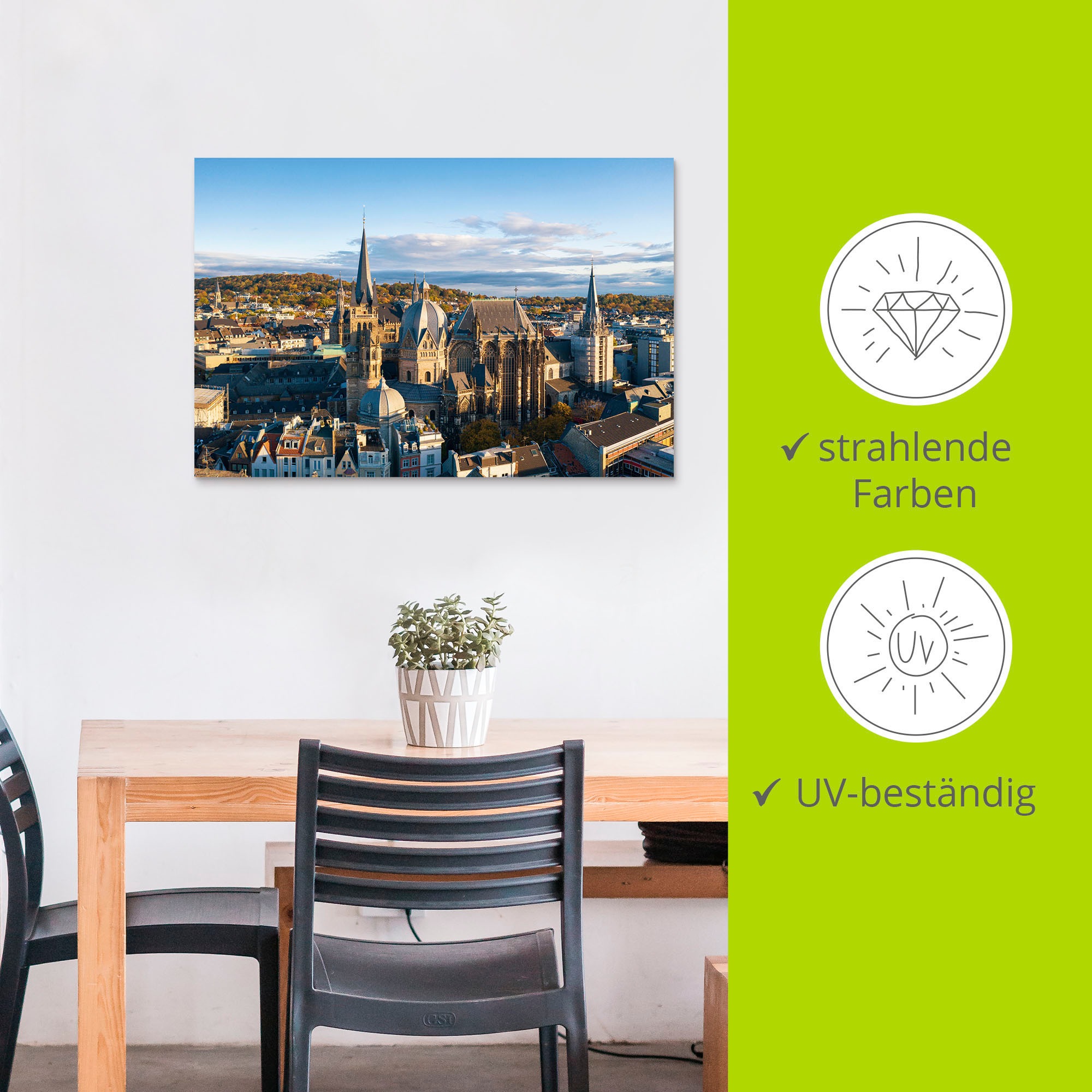 Artland Wandbild »Aachen Skyline«, Aachen, (1 St.), als Alubild, Leinwandbild, Wandaufkleber oder Poster in versch. Größen