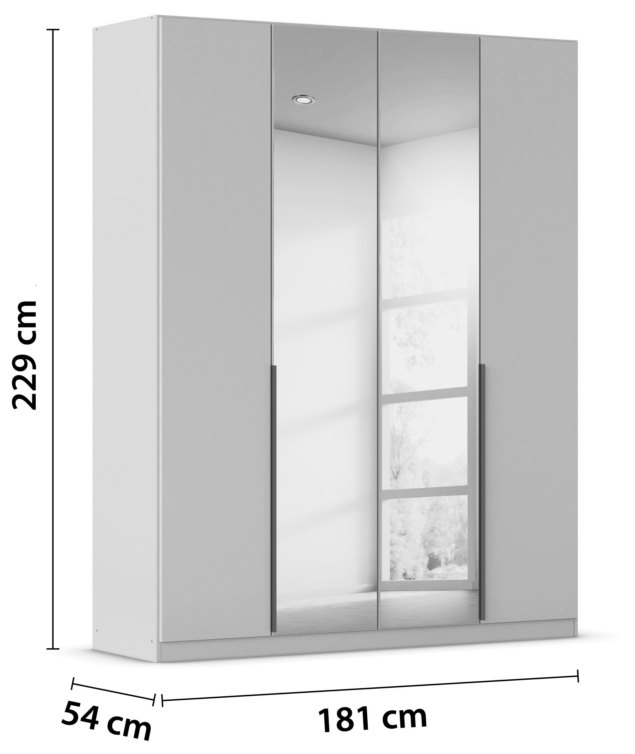 rauch Drehtürenschrank »Kleiderschrank Schrank Garderobe AGORDO mit Dekor- oder Hochglanzfront«, (in zwei Griff-Farben, Breiten 91-360 cm), durchdachte Innenausstattung, in 7 Breiten und 2 Höhen MADE IN GERMANY