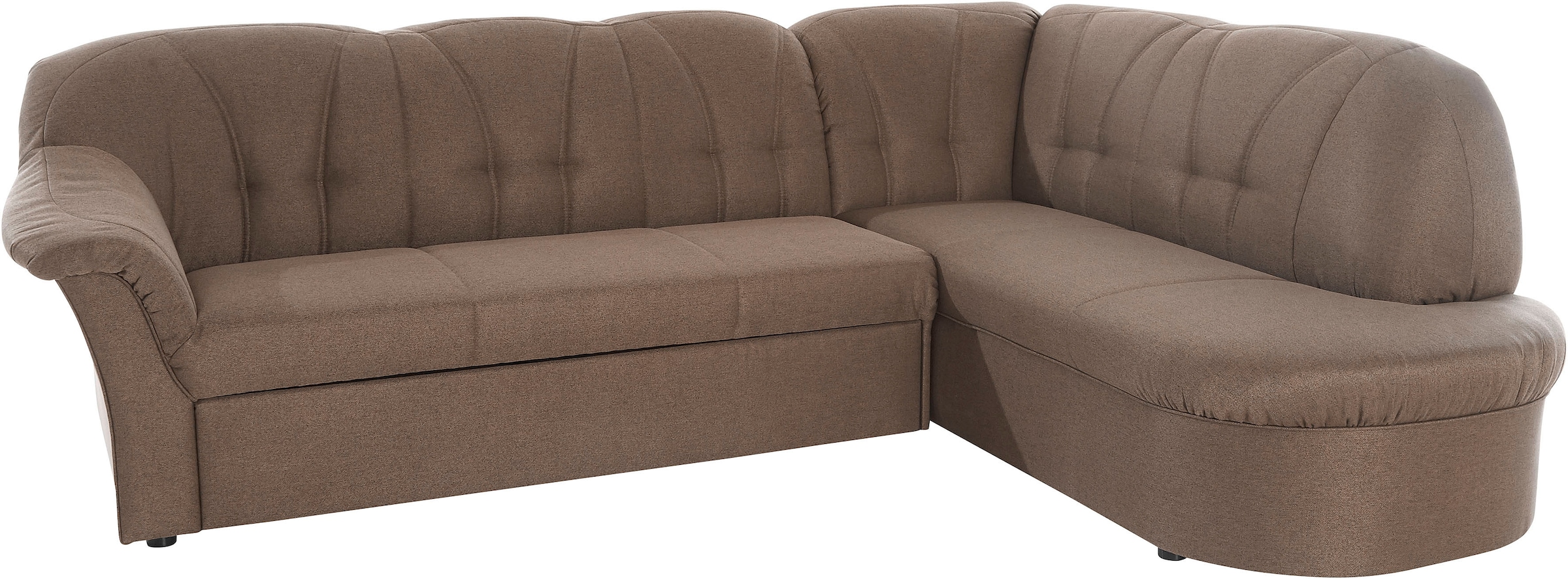 DOMO collection Ecksofa »Pegnitz, elegante Rückensteppung, zeitlose Formensprache, L-Form«, wahlweise mit Bettfunktion