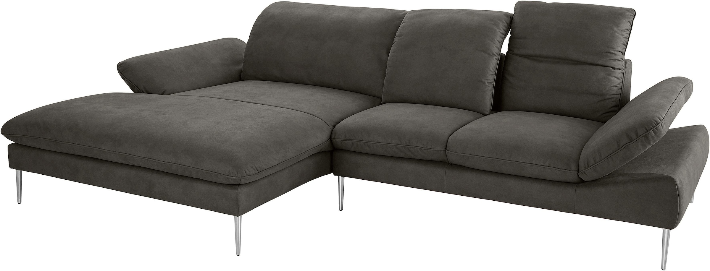W.SCHILLIG Ecksofa »enjoy&MORE, Designsofa, elegant und bequem, L-Form«, mit Sitztiefenverstellung, Füße Chrom glänzend, Breite 310 cm