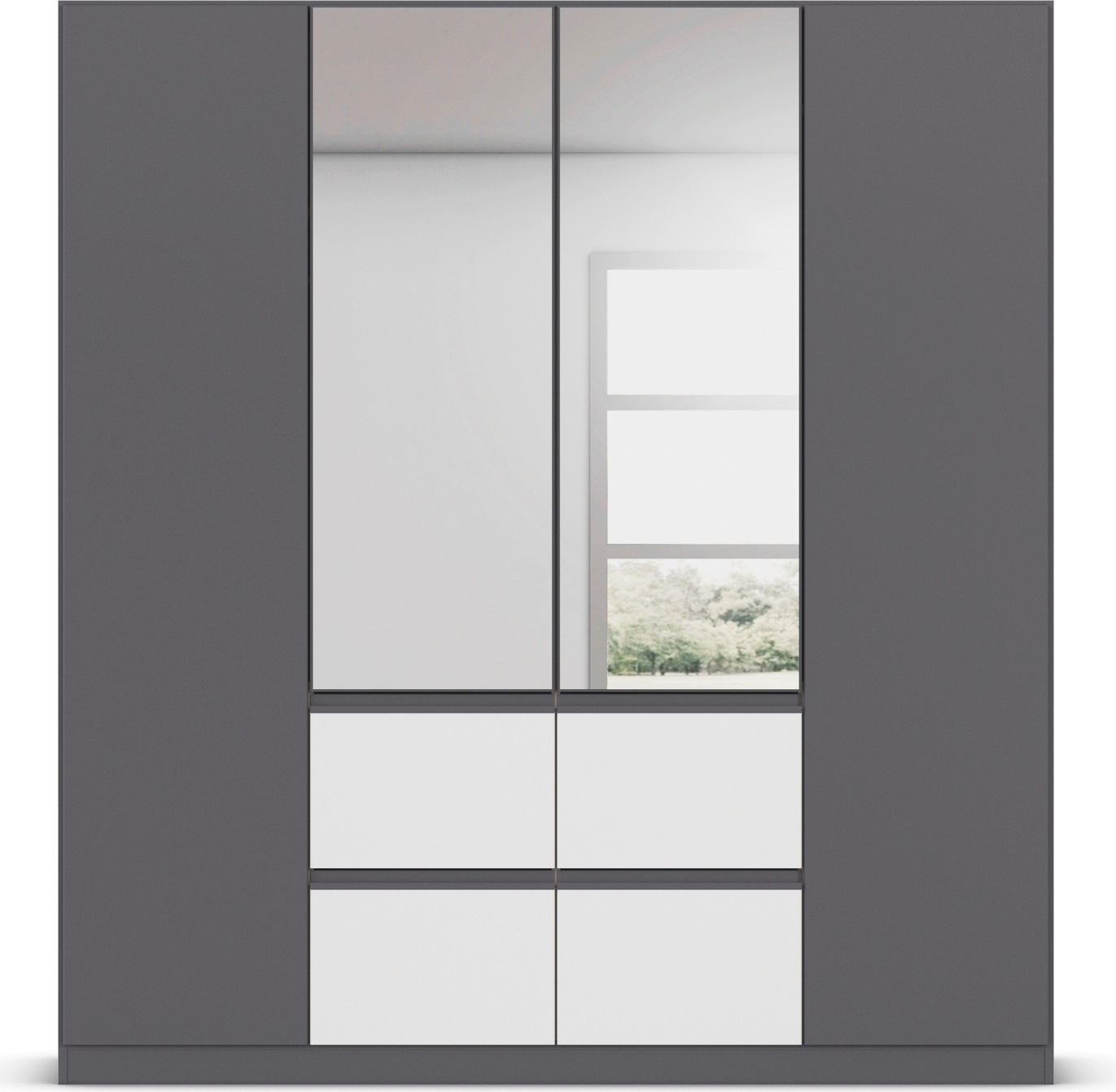 rauch Drehtürenschrank »Kleiderschrank Schrank Garderobe Wäscheschrank BRISTOL in 2 Breiten«, grifflose Front mit Push-to-Open Funktion in 2 Breiten MADE IN GERMANY