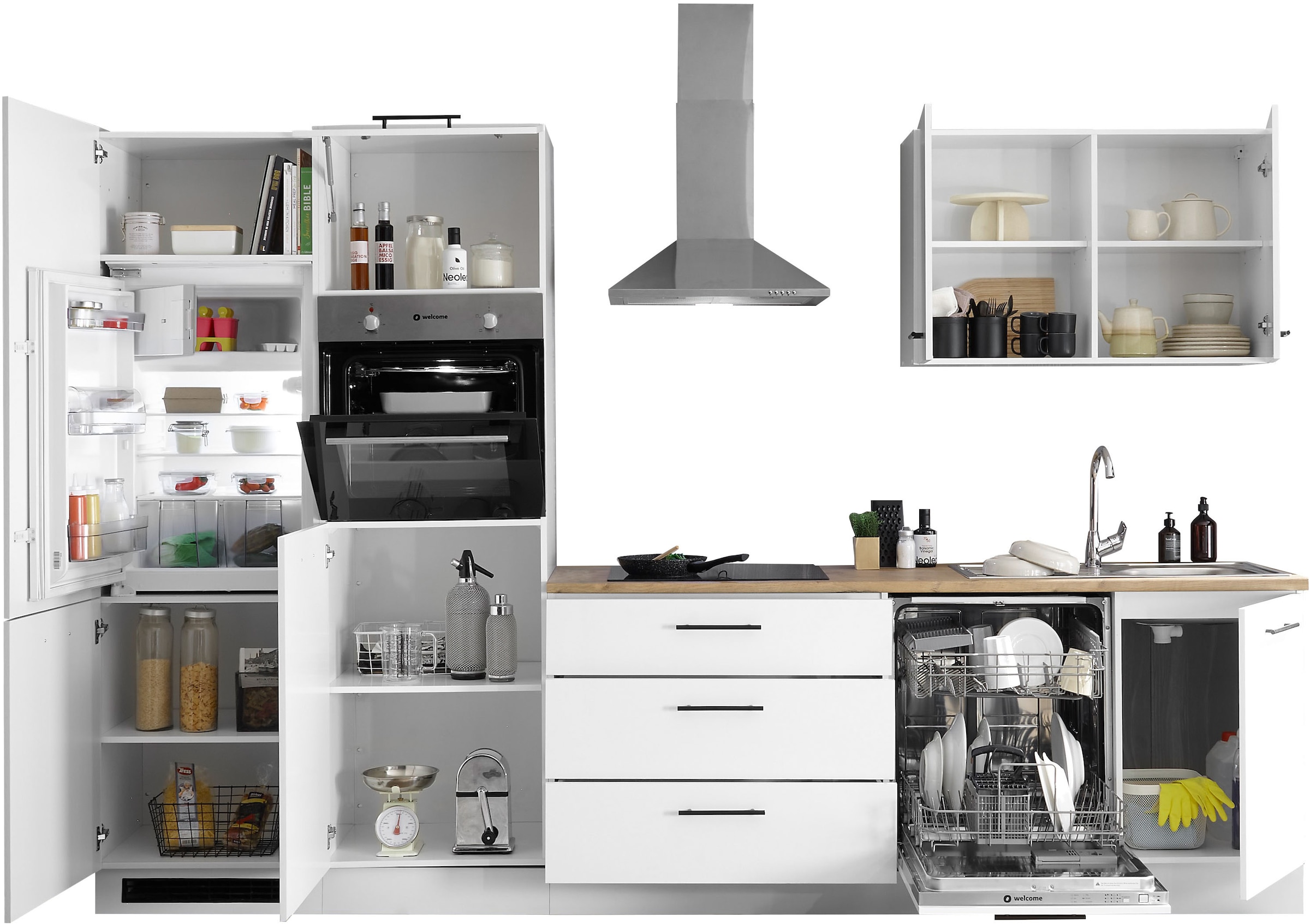 BASIC by Balculina Küchenzeile »Tirol B/H/T 310x212x60 cm« Breite 310 cm, wahlweise mit E-Geräten