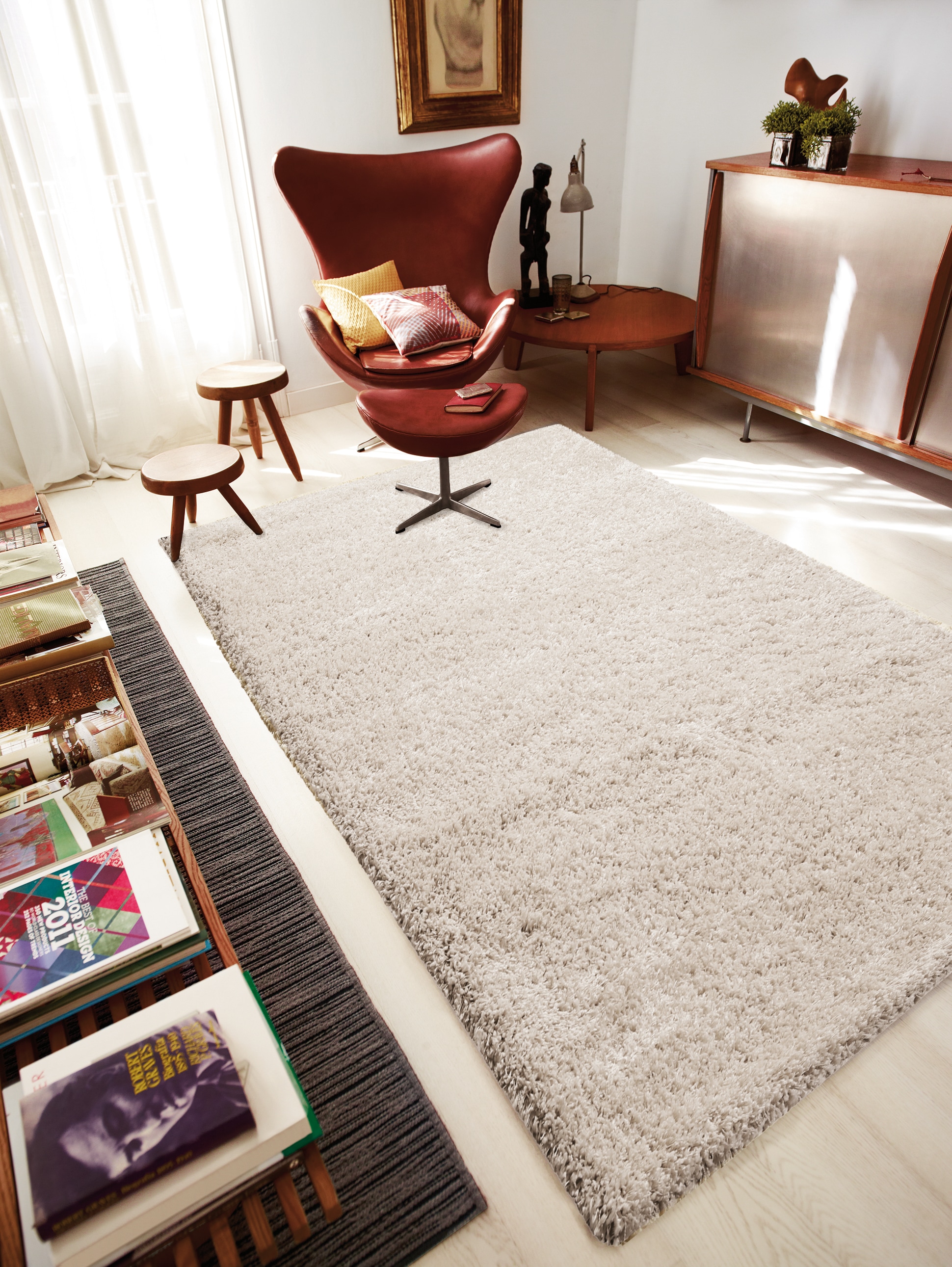 Wecon home Basics Hochflor-Teppich »Paula«, rund, 55 mm Höhe, Wohnzimmer