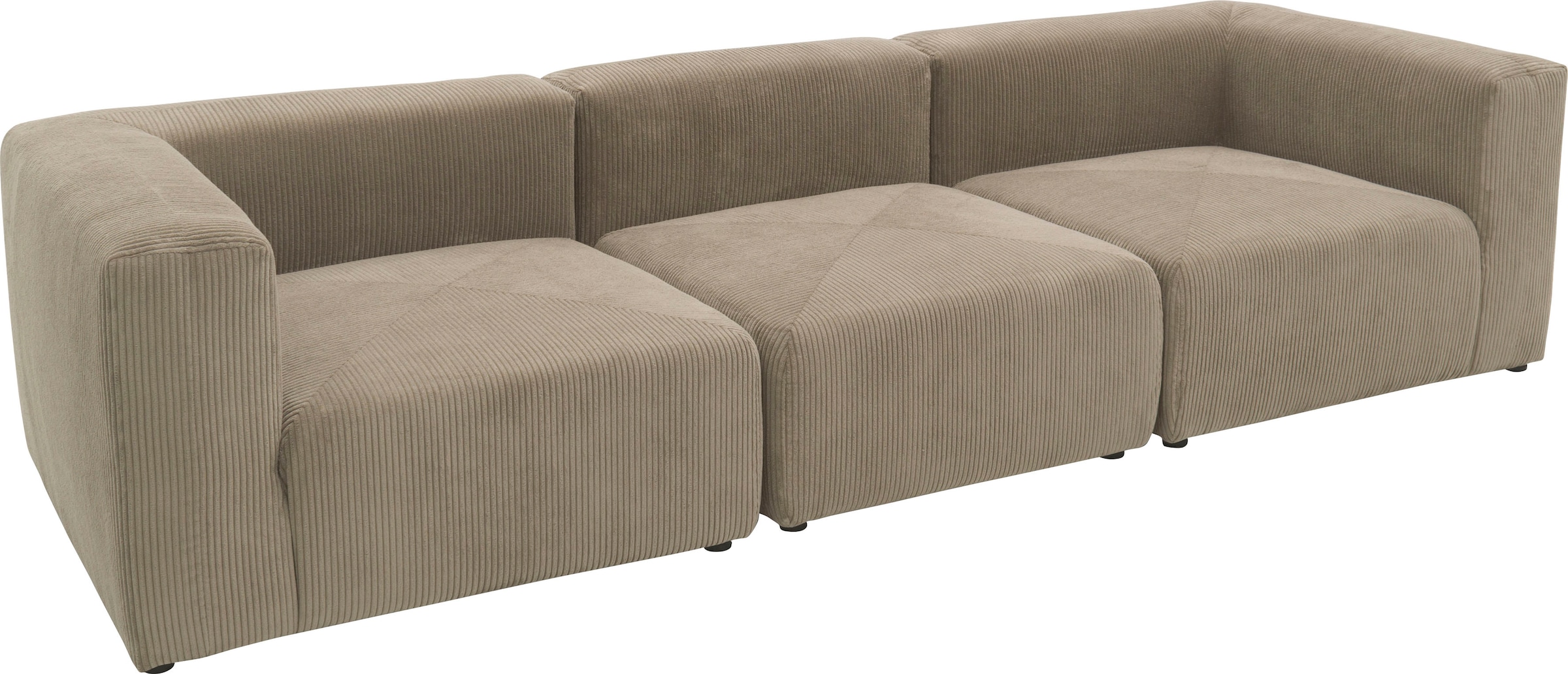 RAUM.ID Big-Sofa »Gerrid«, Cord-Bezug, bestehend aus Modulen: 2 Eck- und ein Mittelelement
