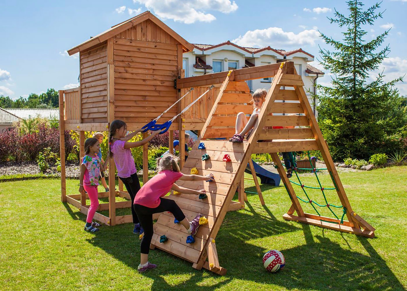 FUNGOO Spielturm »My SIDE Spider+«, mit Schaukel & Rutsche, Klettererweiterung