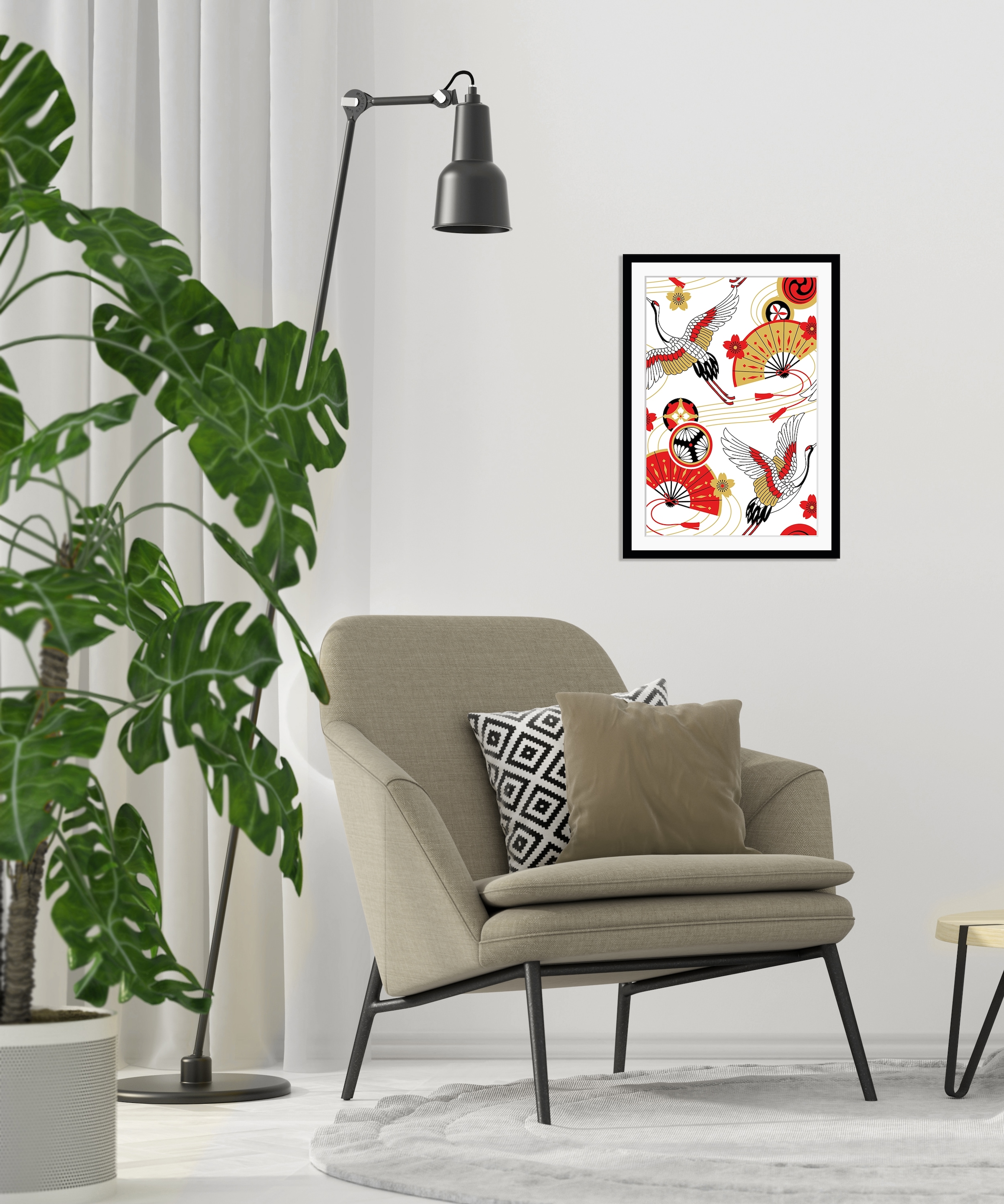 queence Bild »Karin«, Vögel-Vogelbilder-historische Ereignisse-Kunst-China, HD Premium Poster-Druck inkl. Holzrahmen