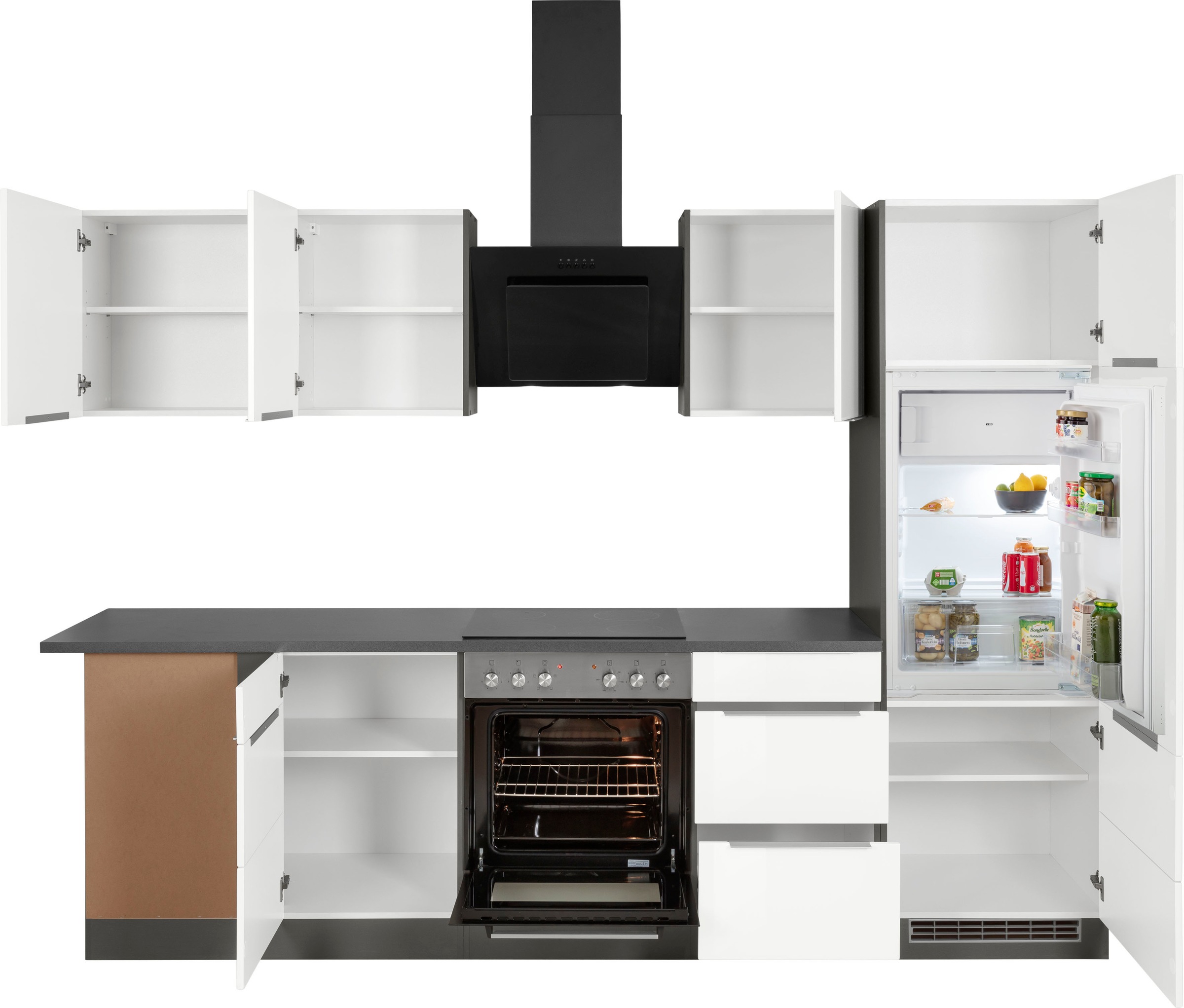 KOCHSTATION Winkelküche »KS-Brindisi«, Stellbreite 220/280 cm, wahlweise mit E-Geräten, mit MDF-Fronten