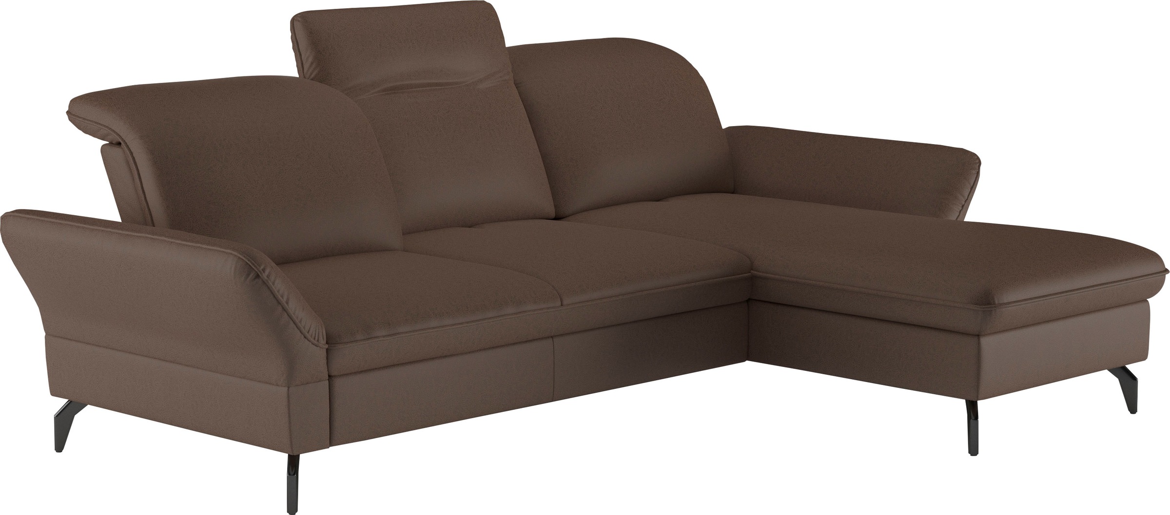 sit&more Ecksofa »Leandro L-Form«, Wahlweise mit Bett-, Kopfteil - und Armlehnfunktion, sowie Bettkasten