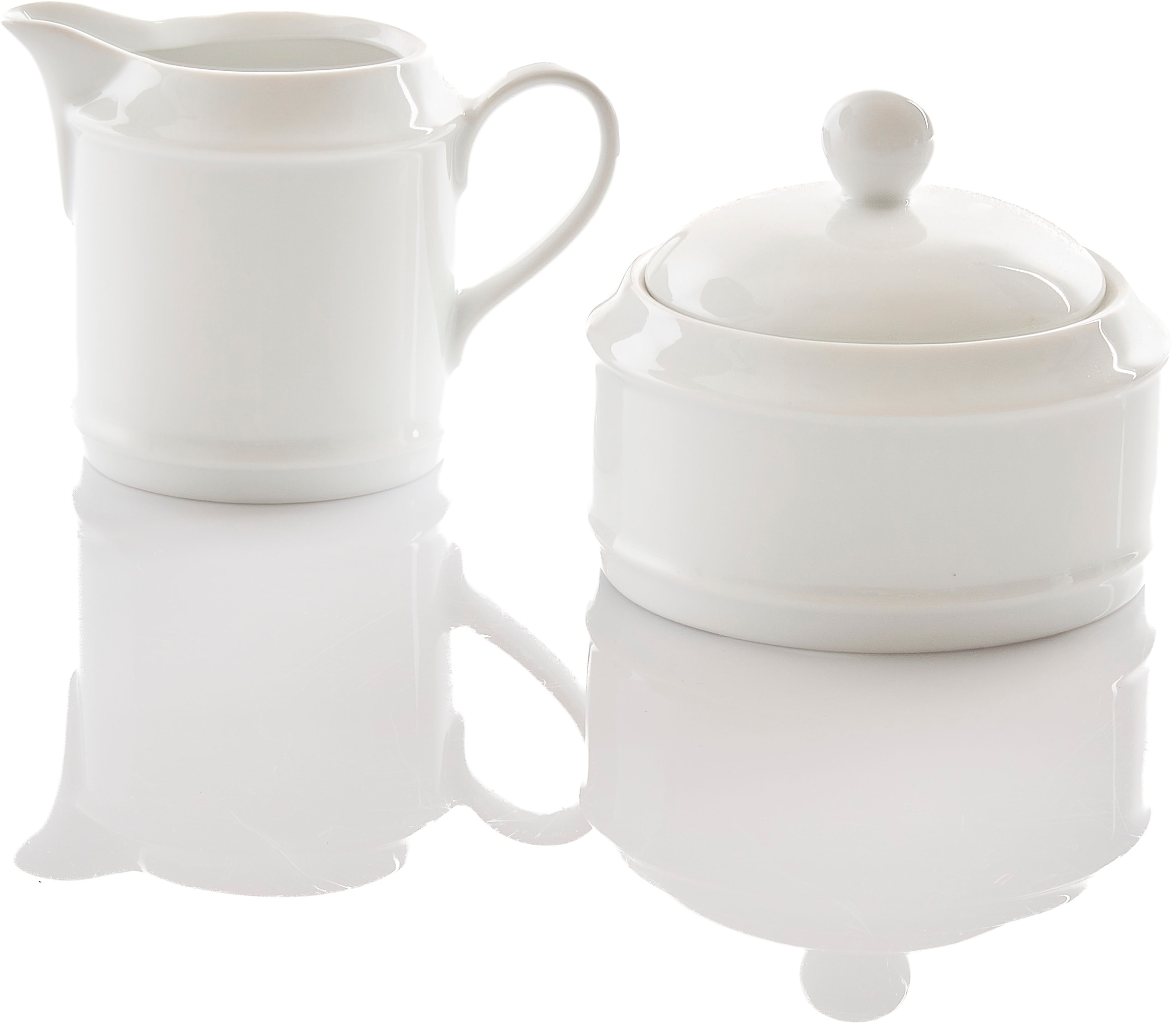 Retsch Arzberg Kaffeeservice »HEIKE WEISS, Geschirr-Set 20-tlg., mit Milch & Zucker, Porzellan, rund«, (Set, 20 tlg.), Tassen & Teller plus Milch & Zucker, perfekt von früh bis nachmittags