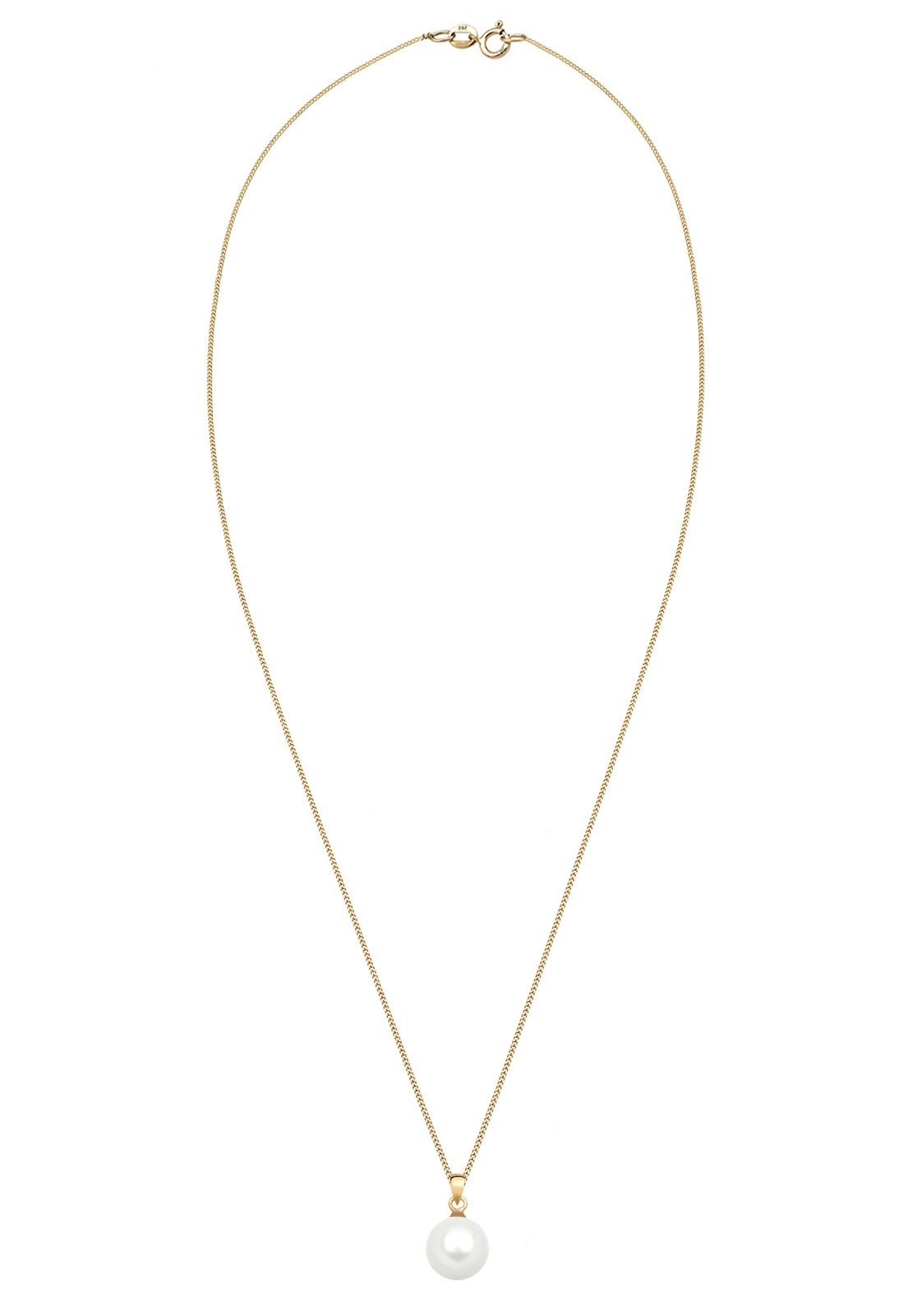Elli Premium Perlenkette »Muschelkernperle 585 Gelbgold«