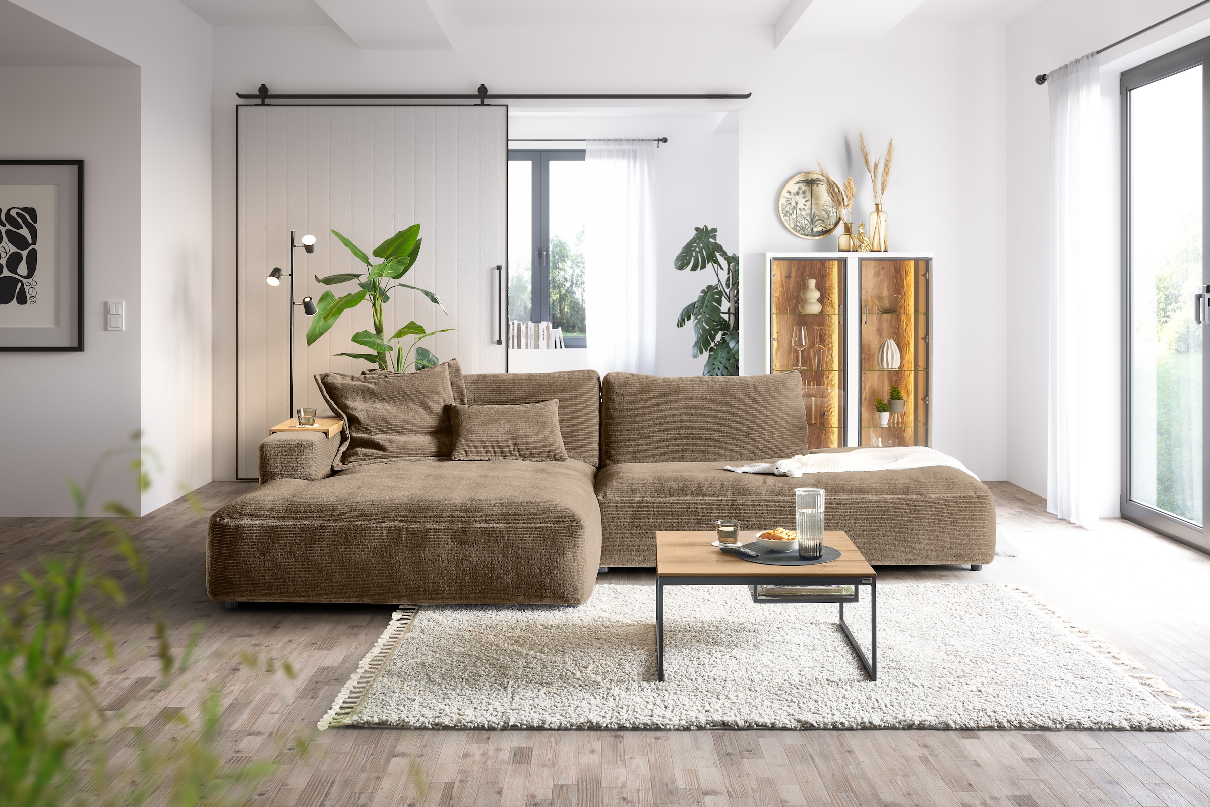 Musterring Ecksofa »Lucia«, verschiedene Farben, großer Longchair mit Armlehne, B330 x T190 cm