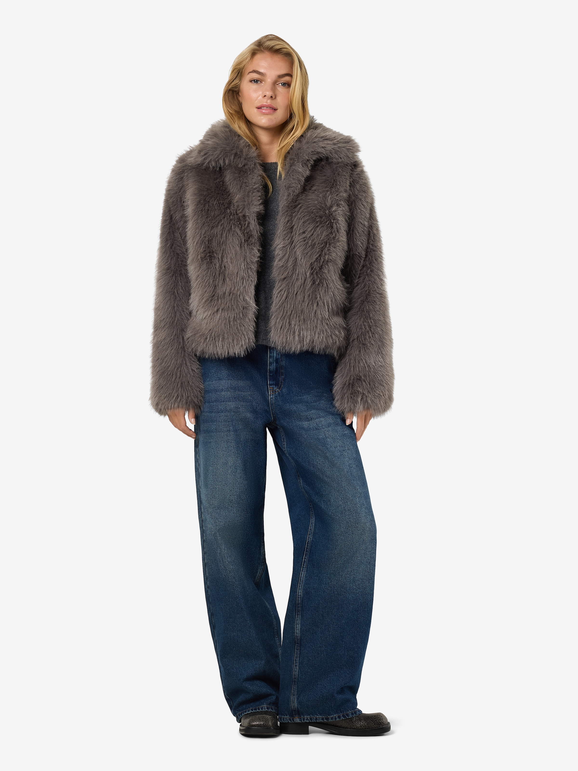 Noisy may Fellimitatjacke »NMEVIE L/S FUR JACKET NOOS« Polyester