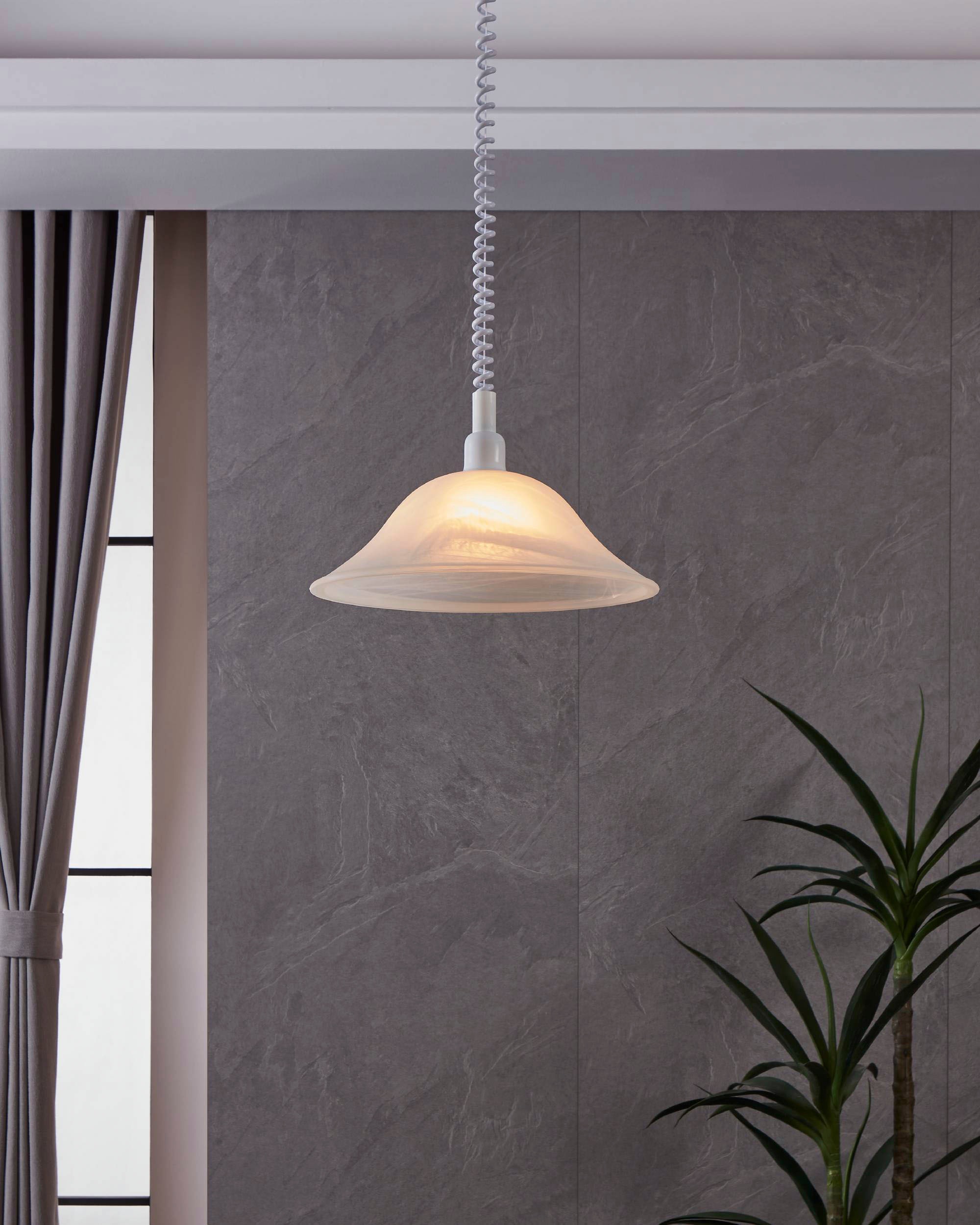 EGLO Pendelleuchte »ALESSANDRA«, 1 flammig, Leuchtmittel E27 | ohne Leuchtmittel, Hängelampe, Spiralkabel, höhenverstellbar, Küchenlampe, E27, Ø 38 cm