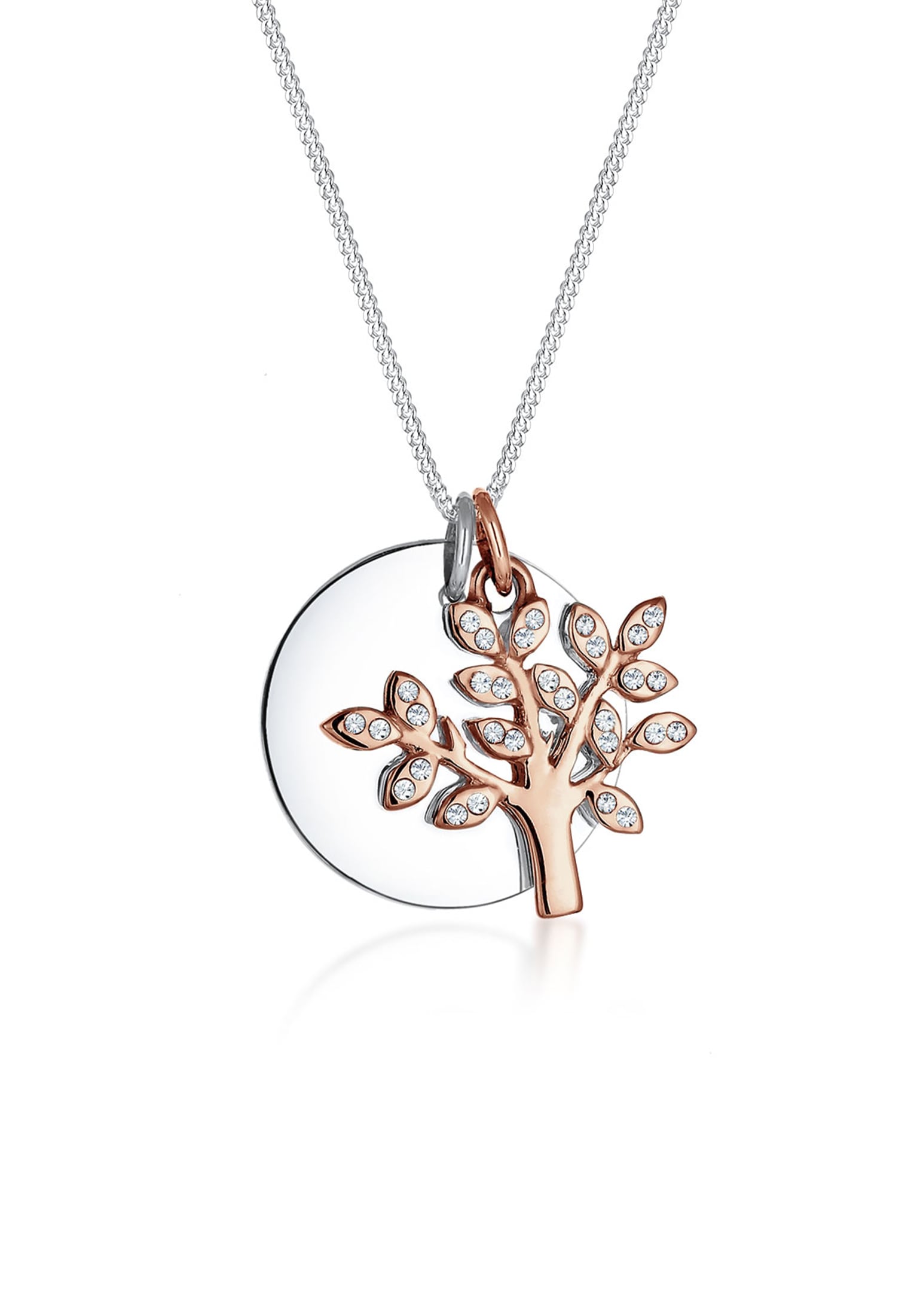 Elli Premium Collierkettchen »Lebensbaum Kreis Kristalle 925 Silber« im  Online-Shop bestellen